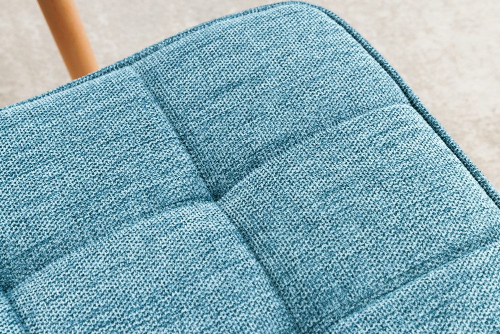 riess-ambiente Fußhocker SCANDINAVIA blau / natur (Einzelartikel, 1 St), Wohnzimmer · Strukturstoff · Massivholz · Scandinavian Design