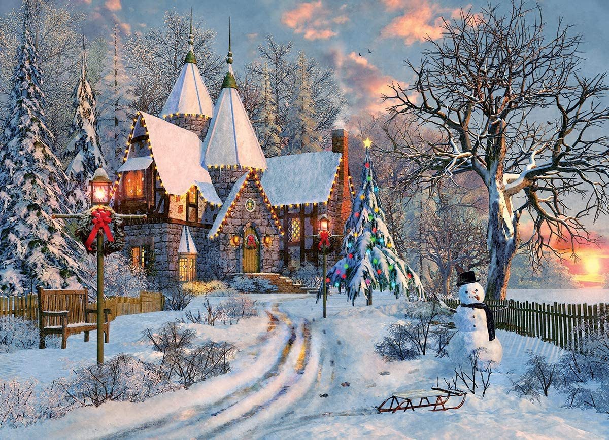 Puzzle 1000 Teile Puzzle - Puzzle - Weihnachtliches Landhaus von Dominic, P günstig online kaufen