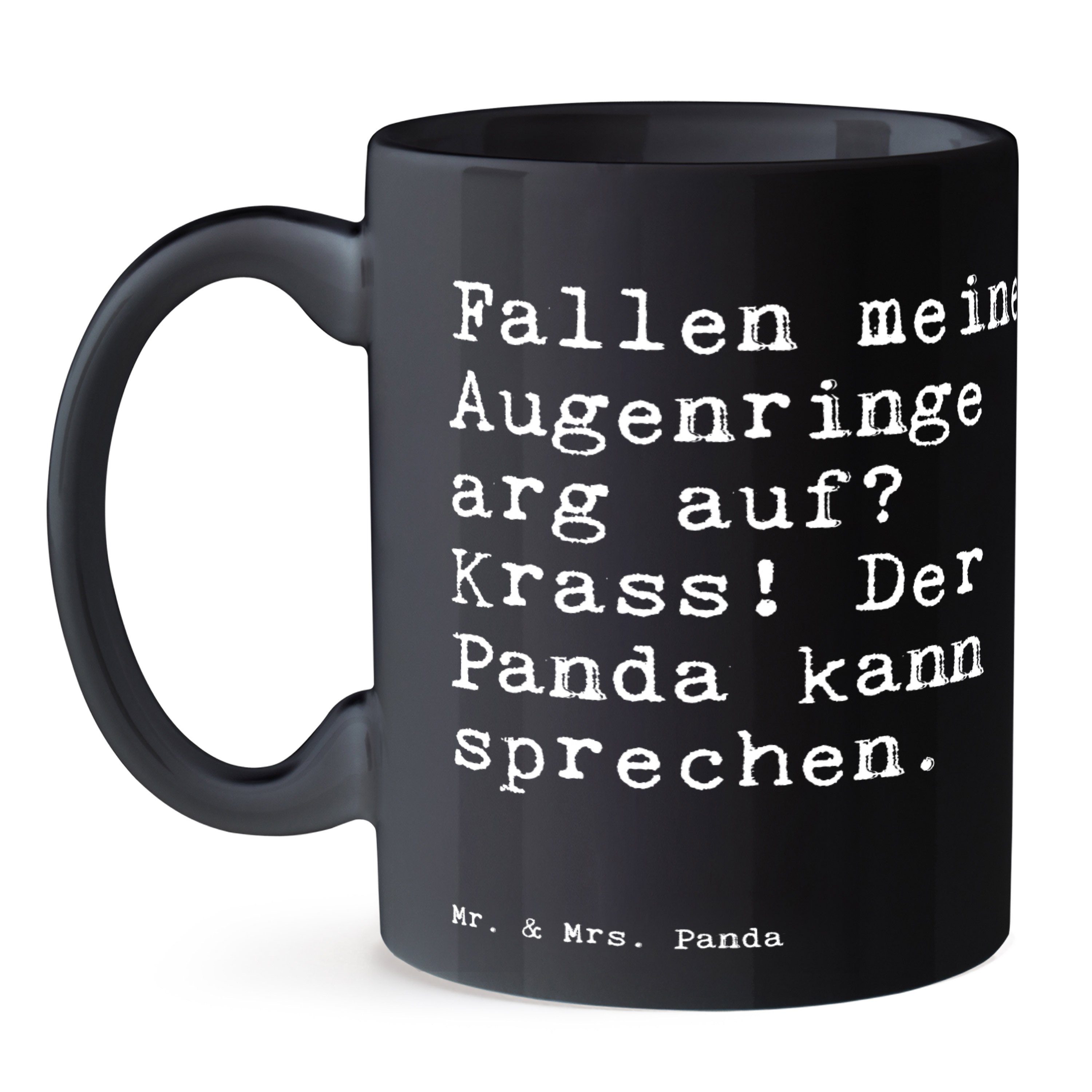 meine arg... Freundin, Schwarz Fallen Panda - Geschenk, Keramik Mr. Schwarz & Augenringe Mrs. Spruch, Tasse -