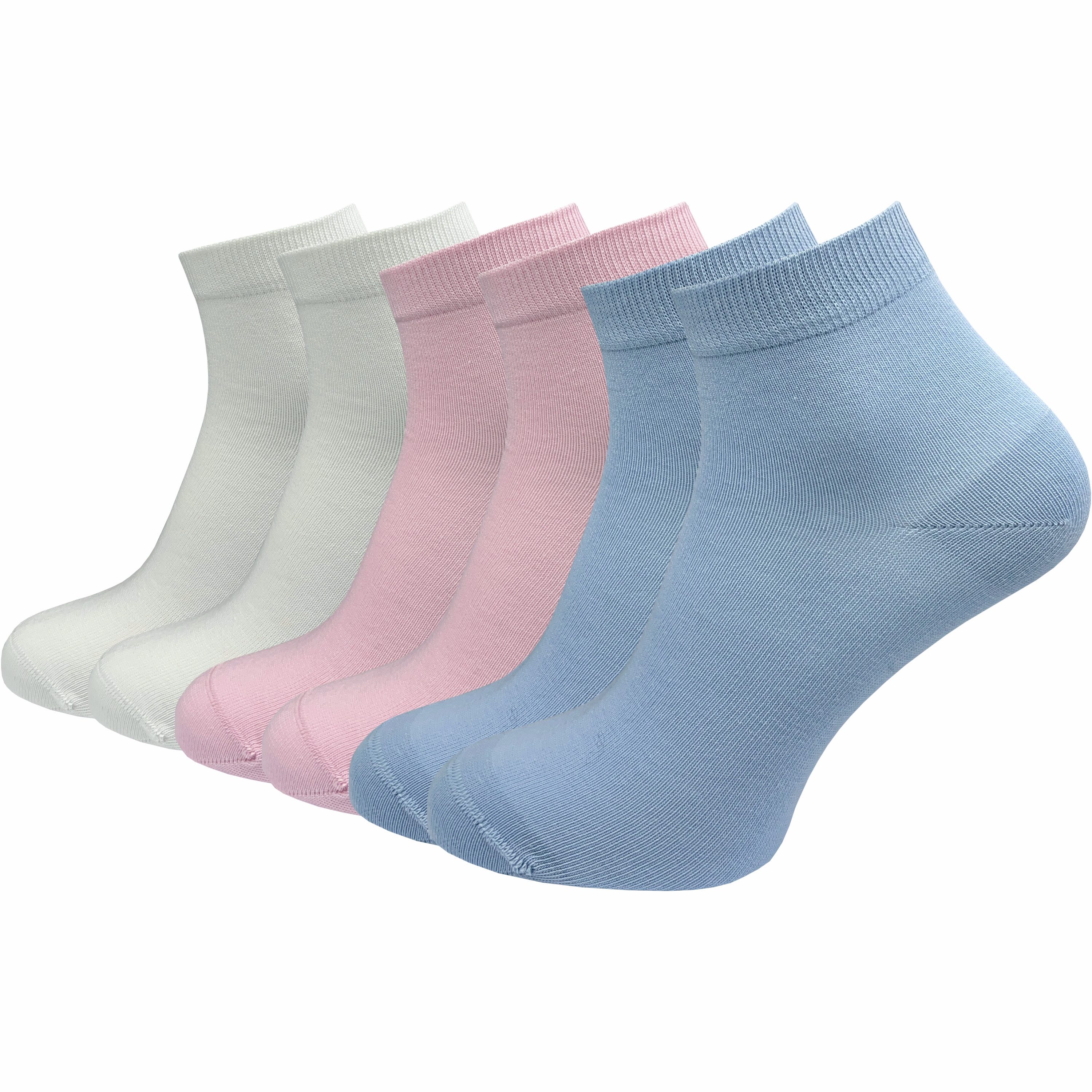 GAWILO Kurzsocken aus 100% reiner Baumwolle - Quartersocken für Damen (6-Paar) Schaft etwas länger als beim Sneaker - daher kein verrutschen