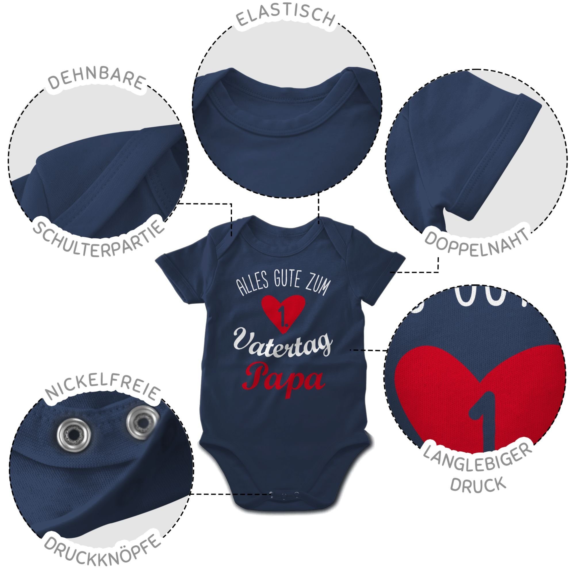 Shirtracer Shirtbody Alles gute Navy Baby 1 weiß Vatertag Vatertag Blau Geschenk ersten zum