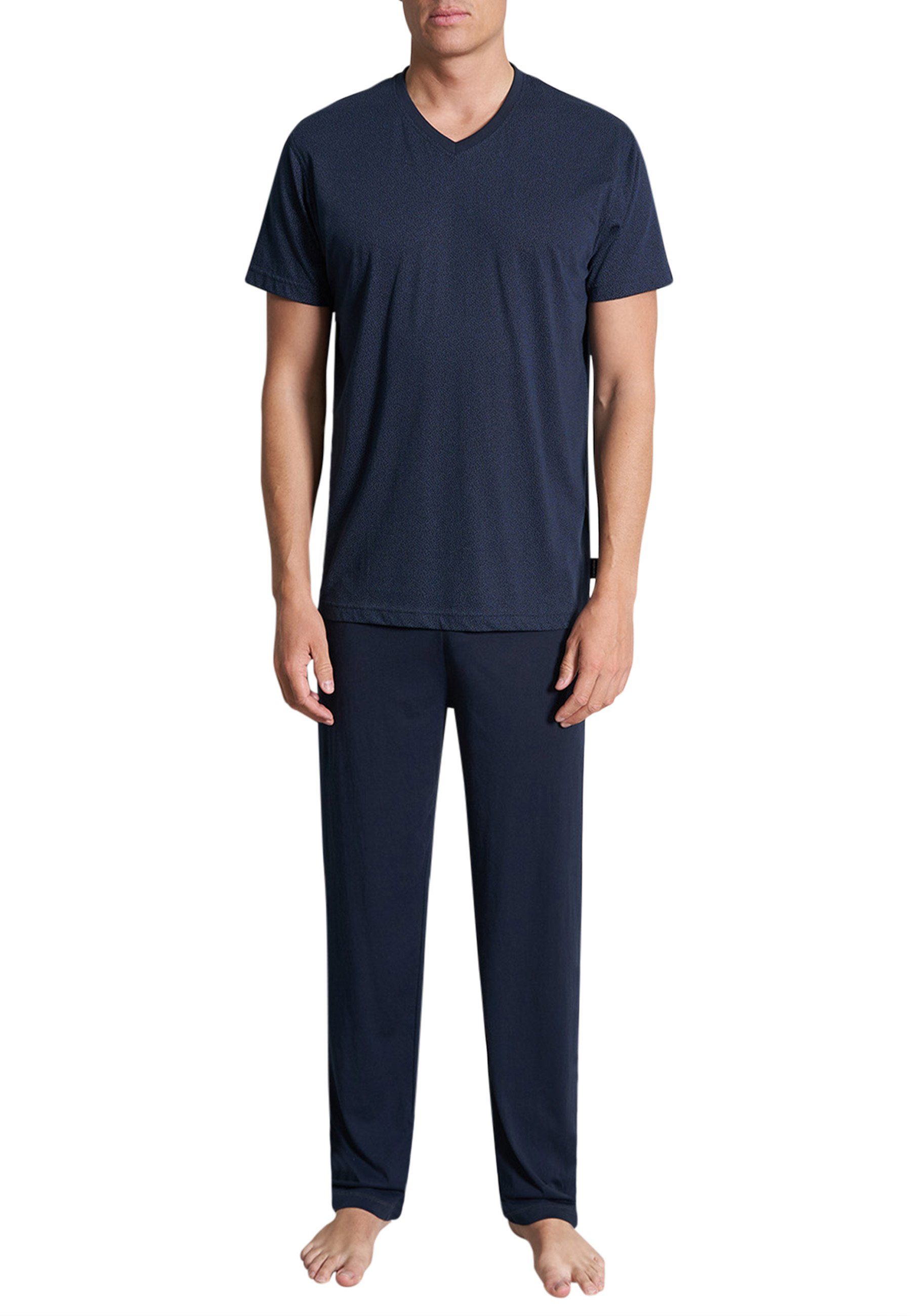 Pyjama CECEBA Herren Pyjama blau bedruckt