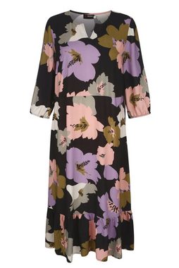 MIAMODA Sommerkleid Kleid XL Blumenmuster Tunika-Ausschnitt 3/4-Ärmel