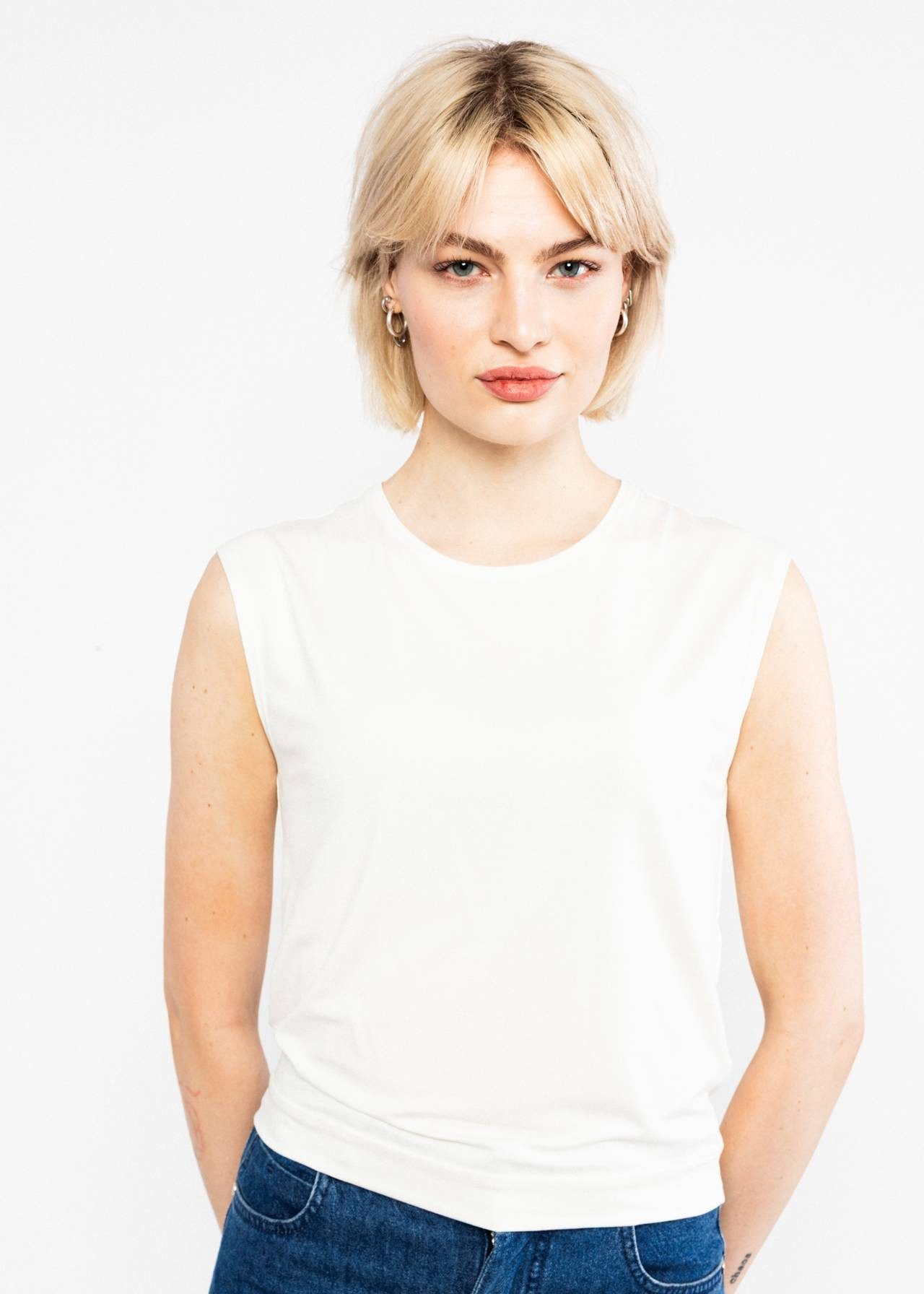 Blutsgeschwister Shirttop - Top Tiny Crew - Damen Top - ärmelloses Shirt - bequemes Jersey Top
