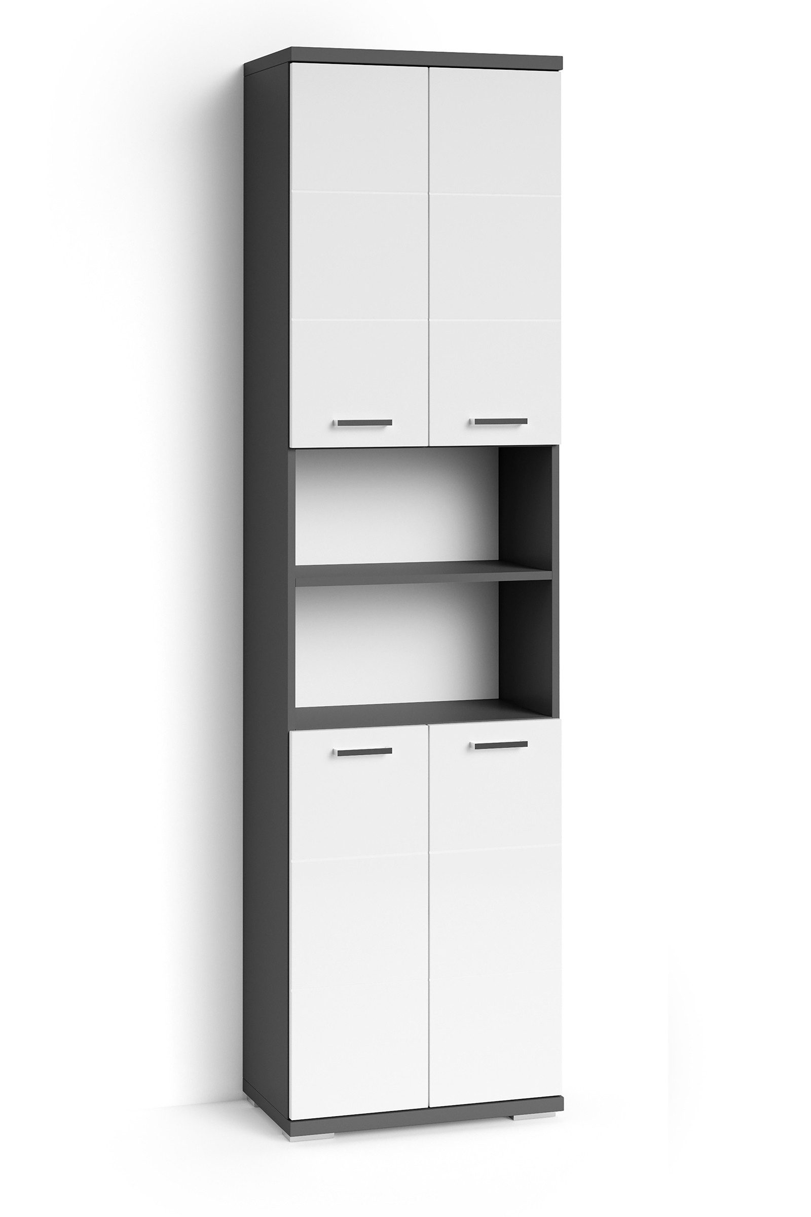 freiraum Hochschrank NEBRASKA (B 50, H 192, T 31,5 cm) in Anthrazit/Weiß 50 x 192 x 31,5 cm (BxHxT)