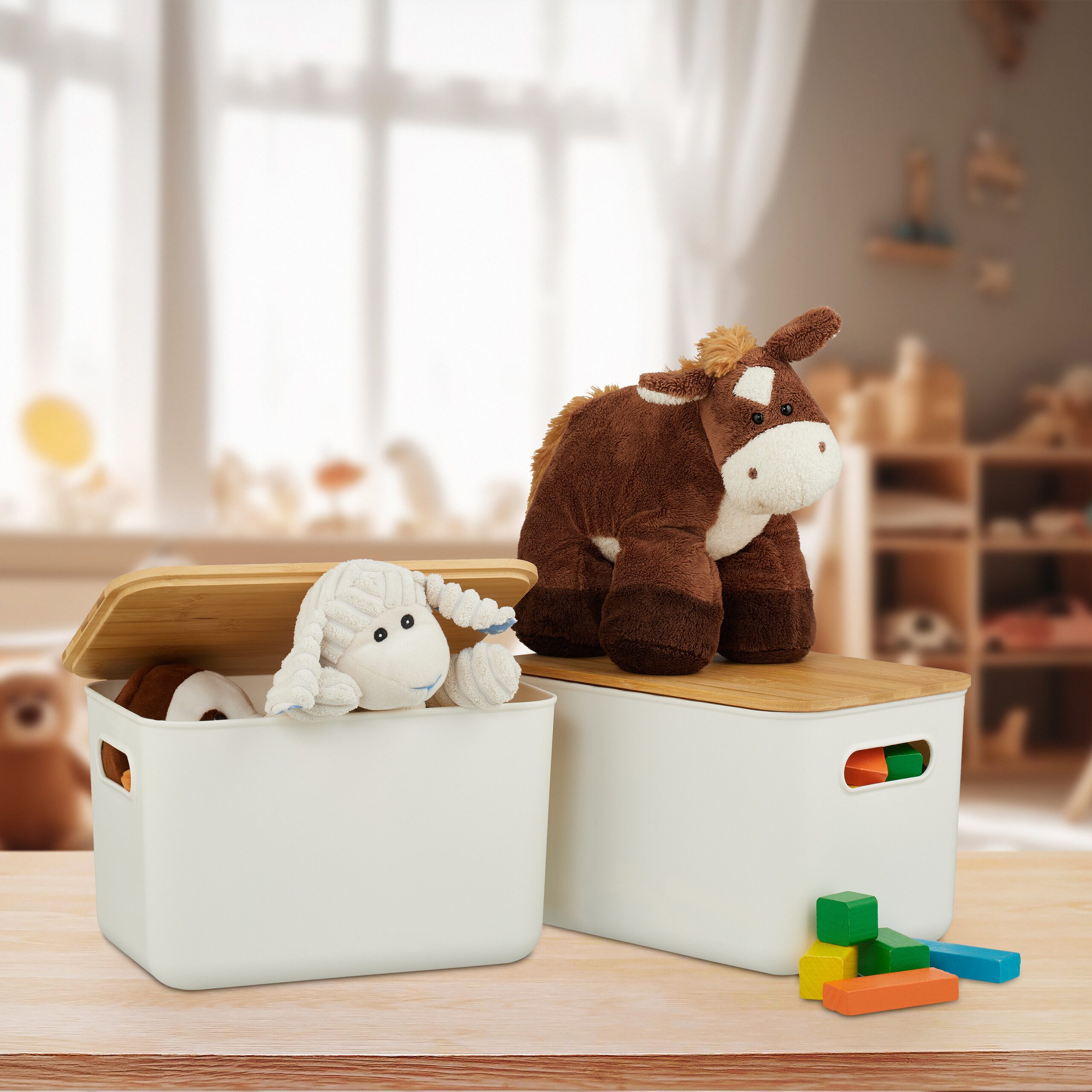 relaxdays Aufbewahrungsbox mit Deckel 2er Set, günstig online kaufen