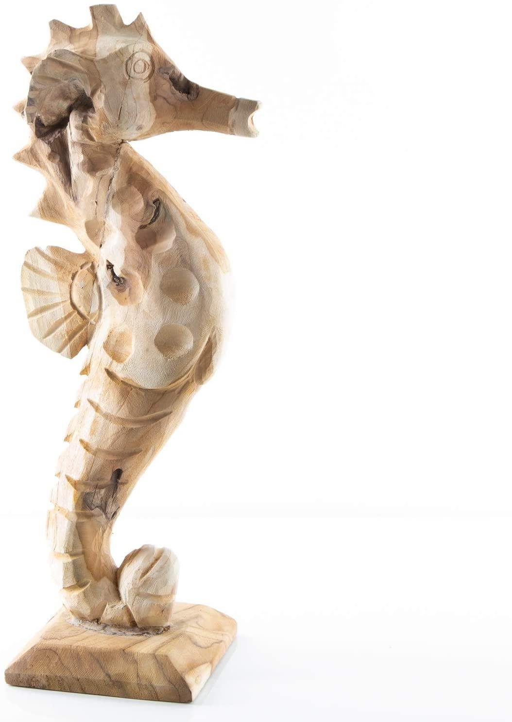Dekofigur Seepferdchen Figur aus Holz zum Hinstellen