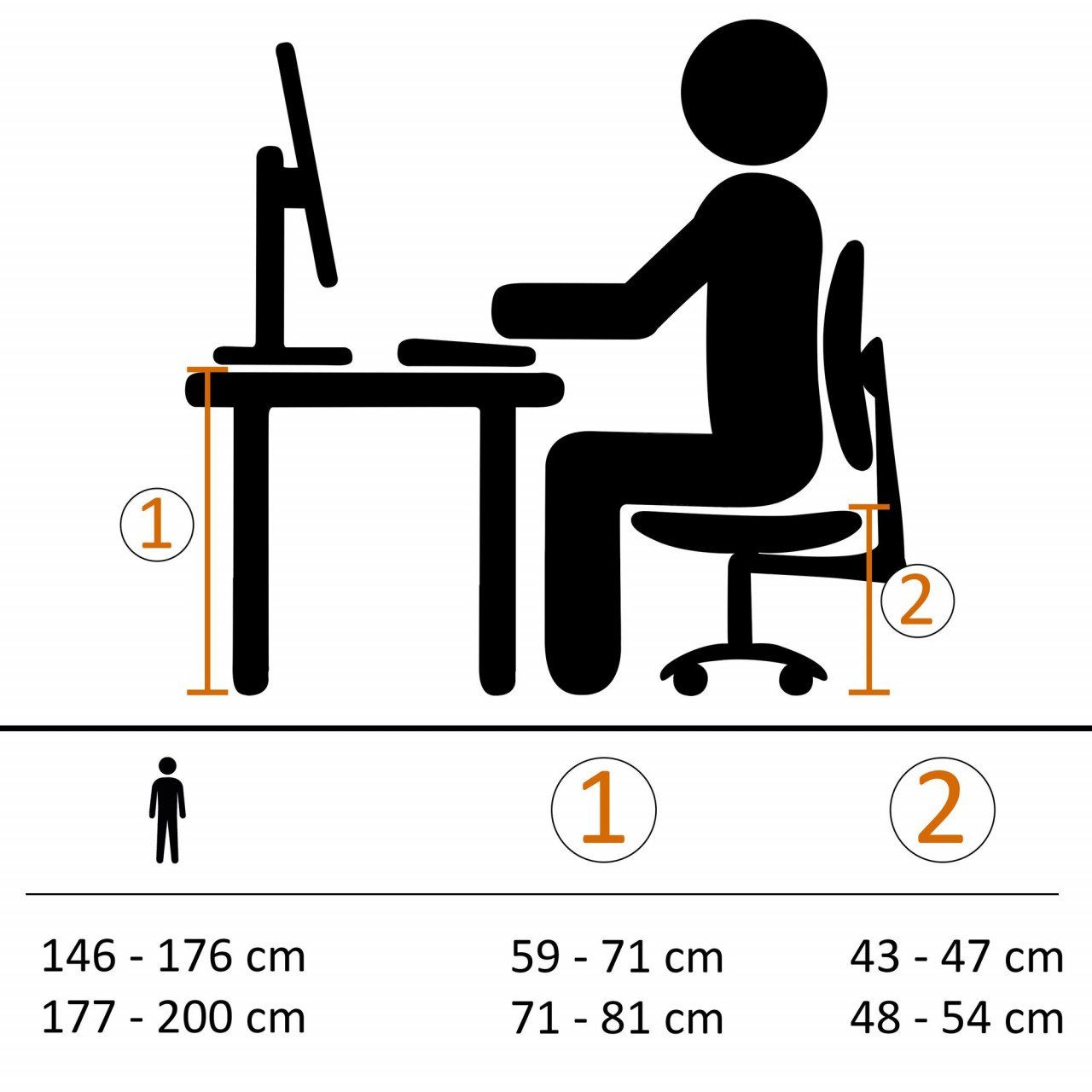 furnicato Bürostuhl Drehstuhl in Jeansoptik Bezug kg Schreibtischstuhl Schwarz Stoff bis 120