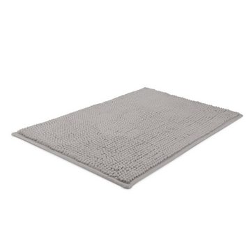 Badematte BeauMare WR Beautissu, 100% Polyester, ruschfester Badezimmerteppich 50x50cm hellgrau