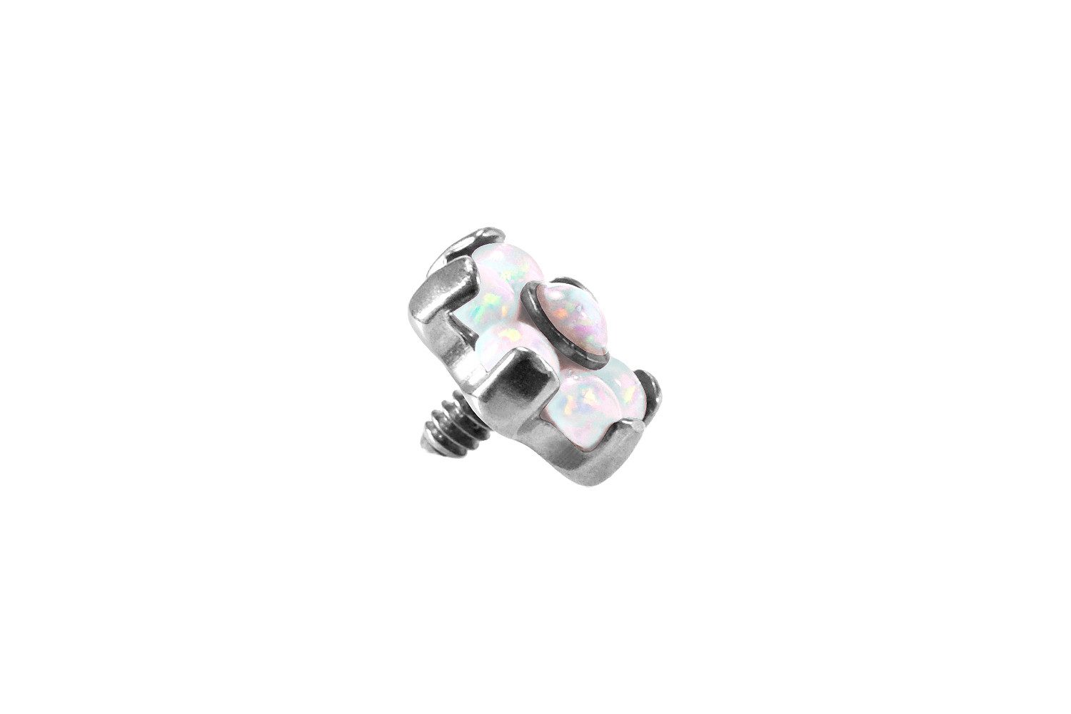 PIERCINGLINE Piercing-Set Titan Dermal Anchoraufsatz BLUME MIT 7 SYNTHETISCHEN OPALEN (Schraub-Aufsätze, 1-tlg)