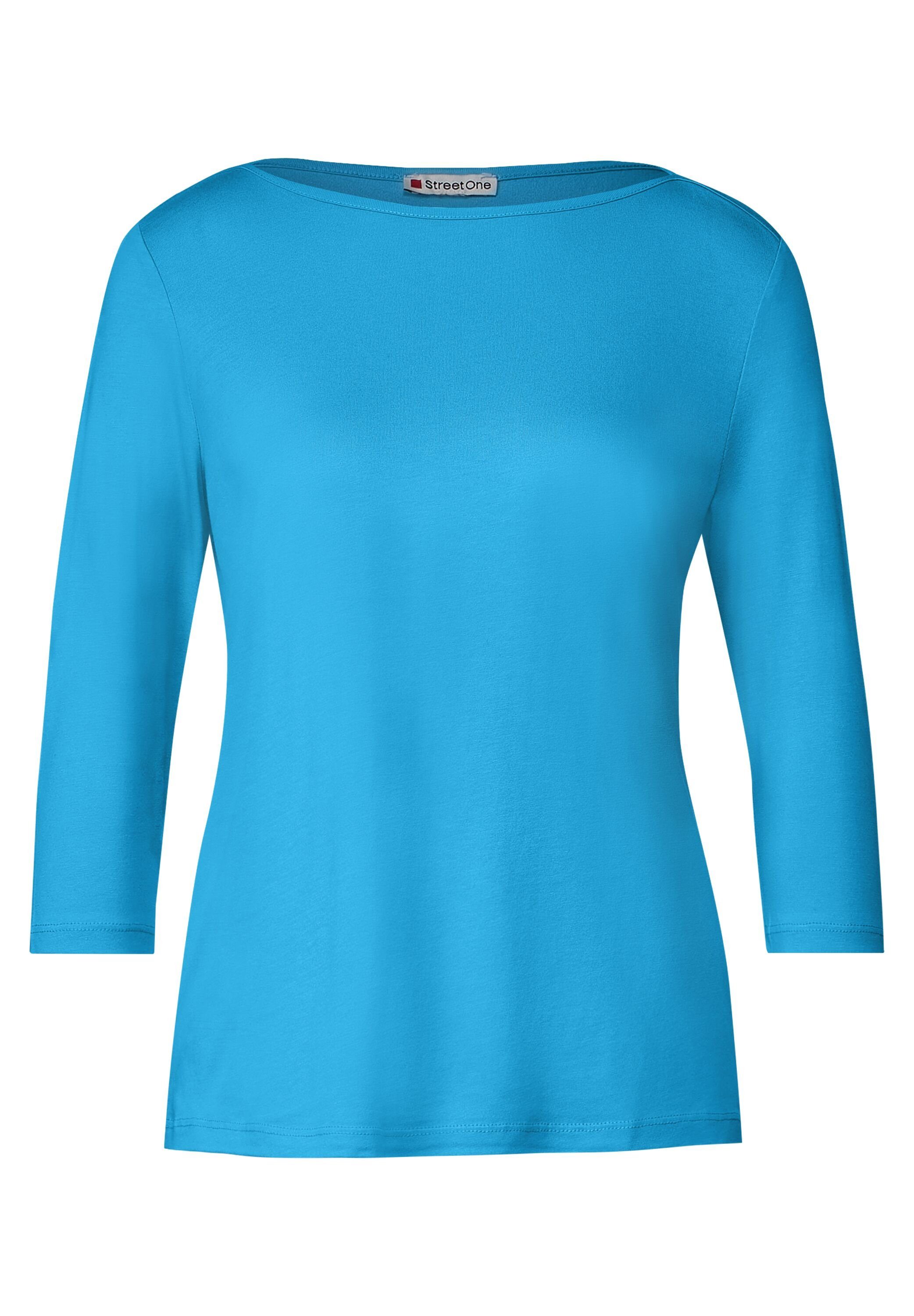 STREET ONE 3/4-Arm-Shirt 3/4 mit splash Ärmeln blue