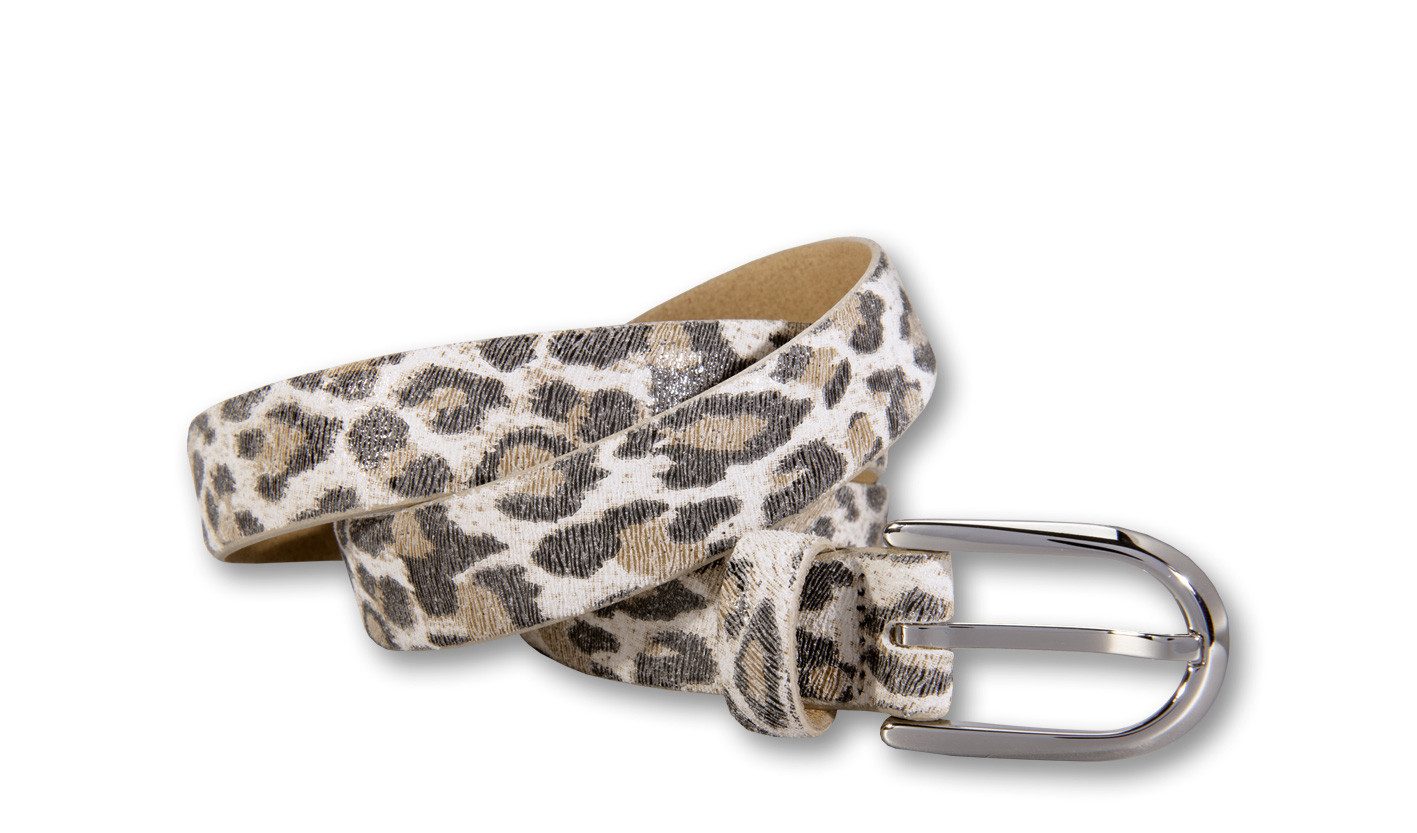 Silbergift Ledergürtel mit Animal-Design
