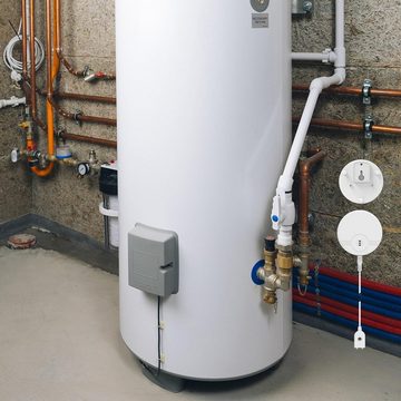 yozhiqu Wassersensor Wasserleckdetektor 135dB (weißes 2er-Pack), (2-St), Lauter Alarm, ideal für Garagen, Dachböden, Küchenkeller