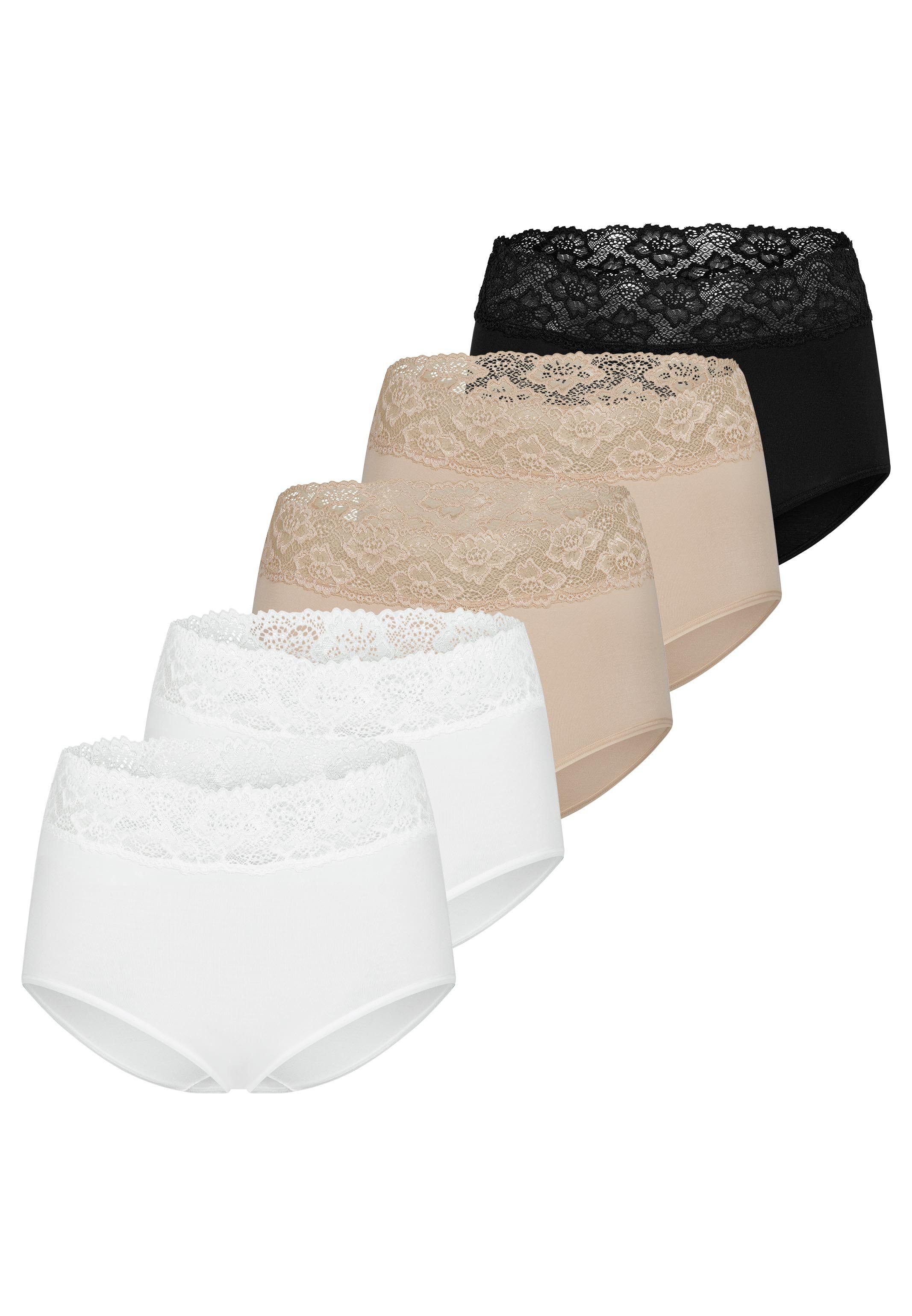 Nina Von C. Taillenslip 5er Pack Slipboutique (Spar-Set, 5-St) Taillen Slip - Blickdicht - Mit transparentem Spitzenbund
