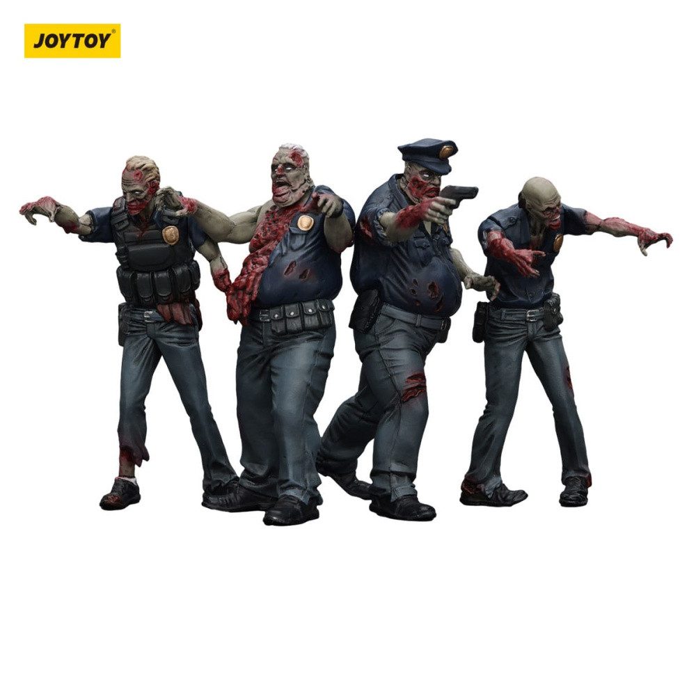 Joy Toy (CN) Actionfigur Zombie Dark Source Actionfiguren 4er-Pack Police (Male) 8 cm