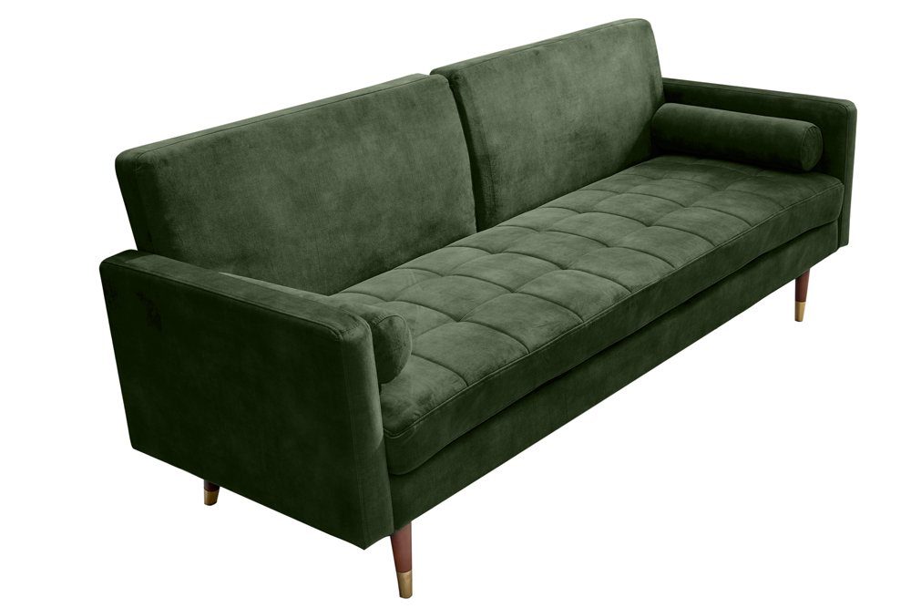 196cm riess-ambiente / Bettfunktion · Einzelartikel 1 Microvelours · COUTURE Teile, Schlafsofa Wohnzimmer grün braun,