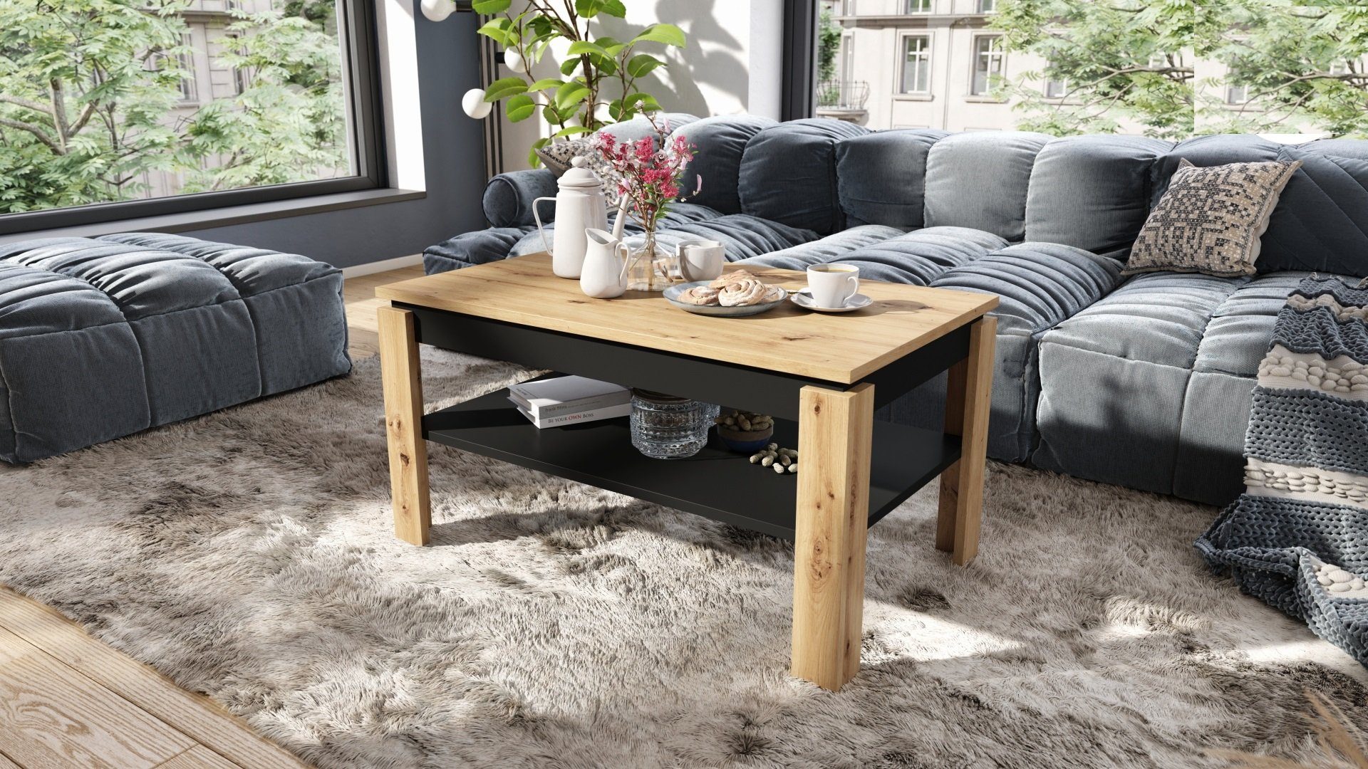 designimpex Couchtisch Design Asti-P Tisch höhenverstellbar günstig online kaufen