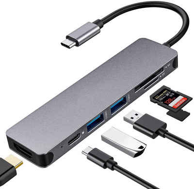 vokarala USB-Adapter, USB C Adapter 7 in 1 mit 4K HDMI für Laptop und andere Typ- C- Geräte