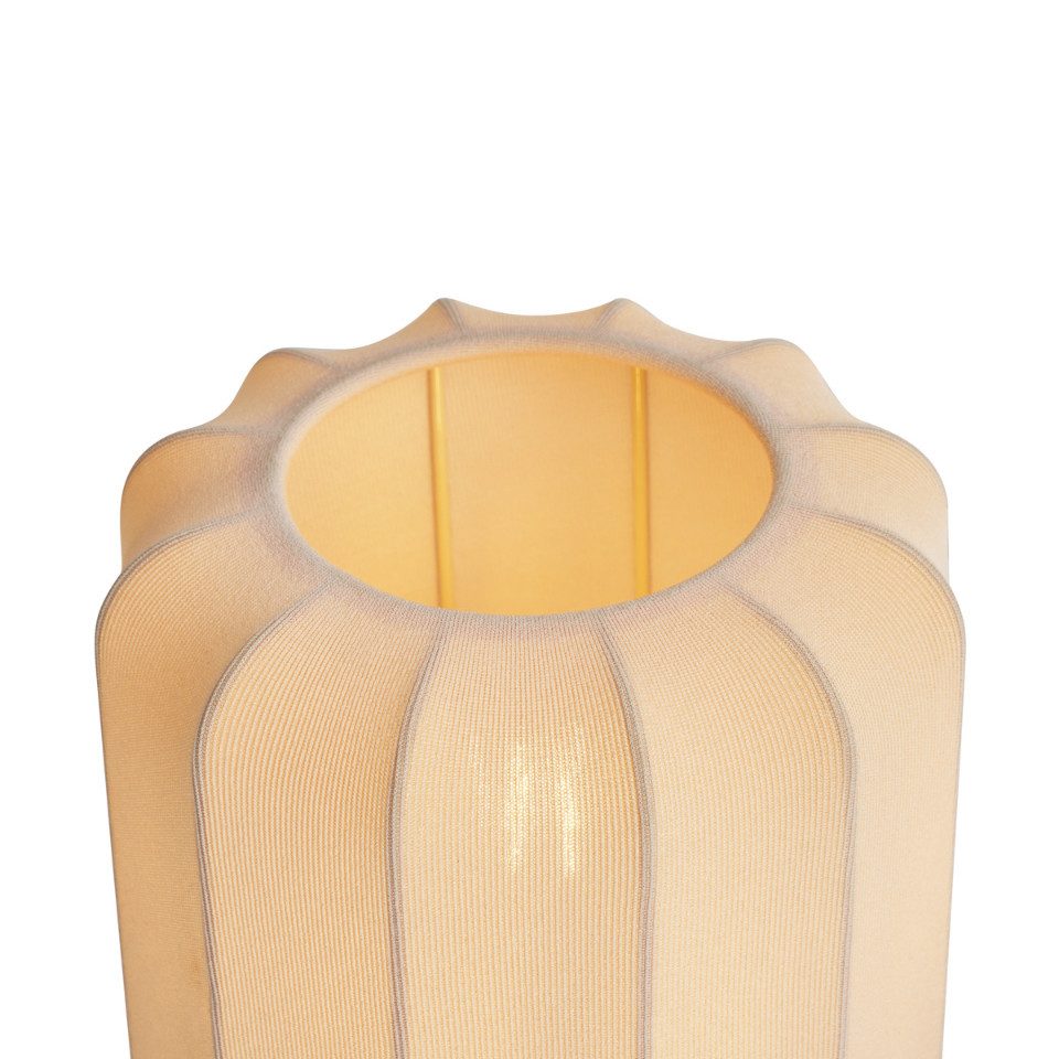 Qazqa Tischleuchte Pluni, ohne Leuchtmittel, Extra-Warmweiß, QAZQA Tisch­leuchte, e27, Beige, Textil, Japandi