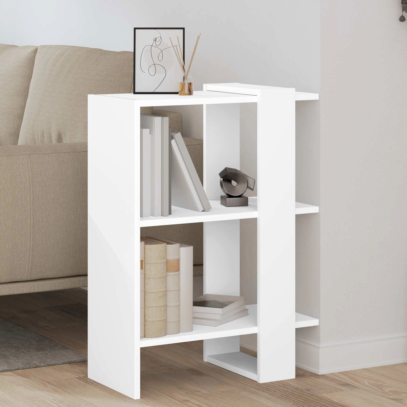 vidaXL Bücherregal Bücherregal 2 Ebenen 52 x 25 x 71,5 cm Holzwerkstoff Weiß, 1-tlg. – Bild 2 von 5