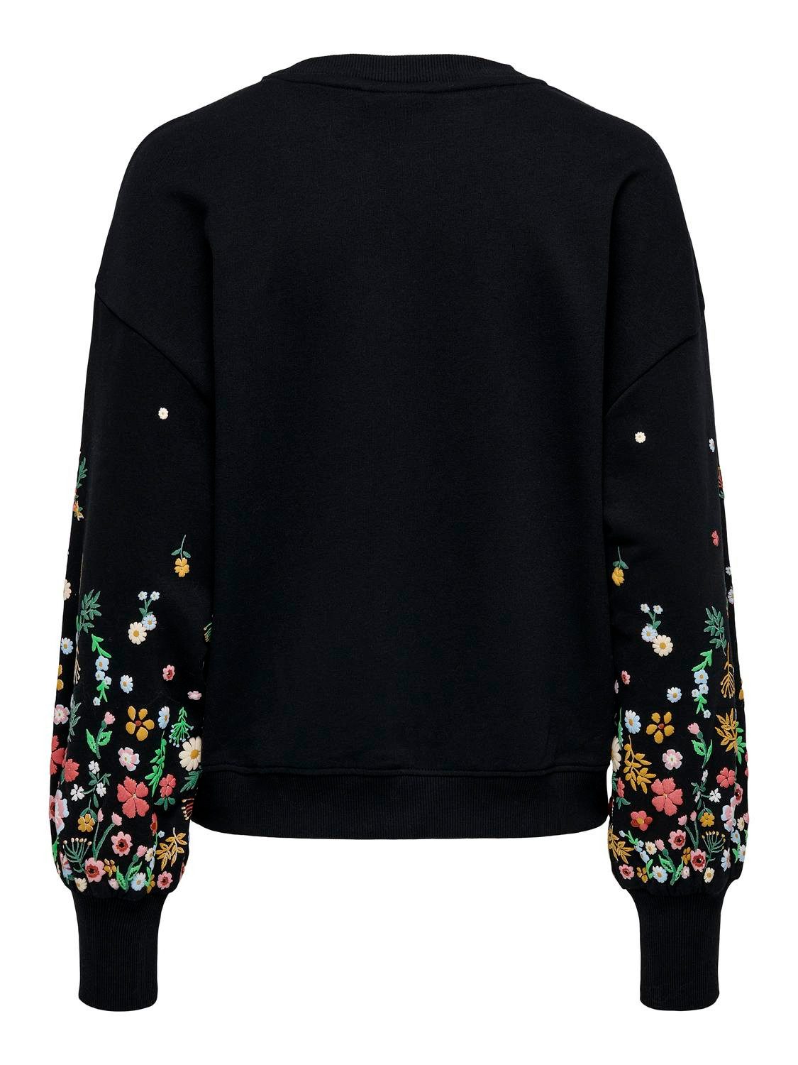 ONLY Sweatshirt ONLBROOKE L/S O-NECK FLOWER SWT Baumwollmischung, regular fit – Bild 3 von 4