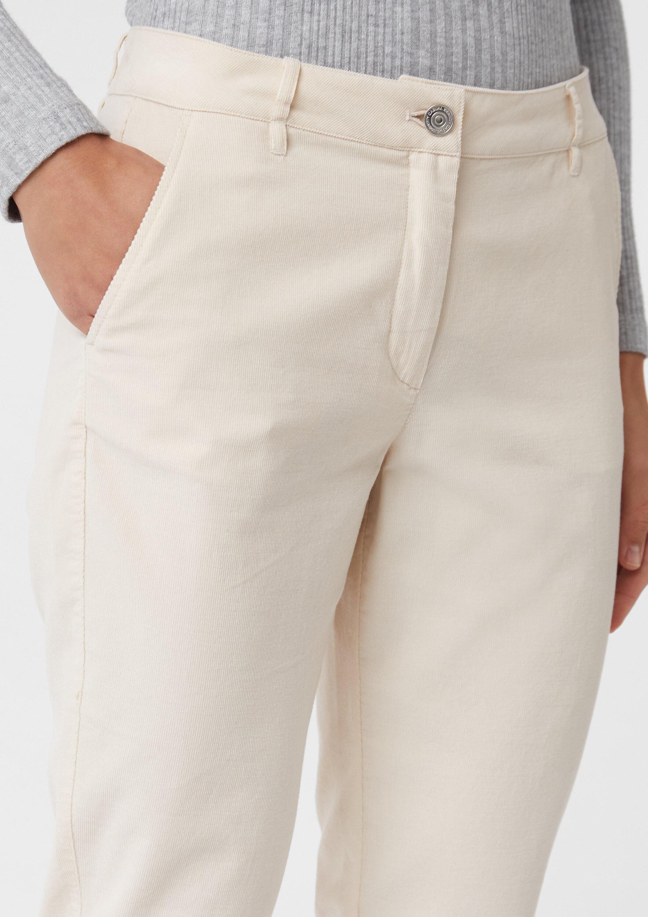 comma Chinos Hose Leichte Cord-Chino mit Umschlag am Saum