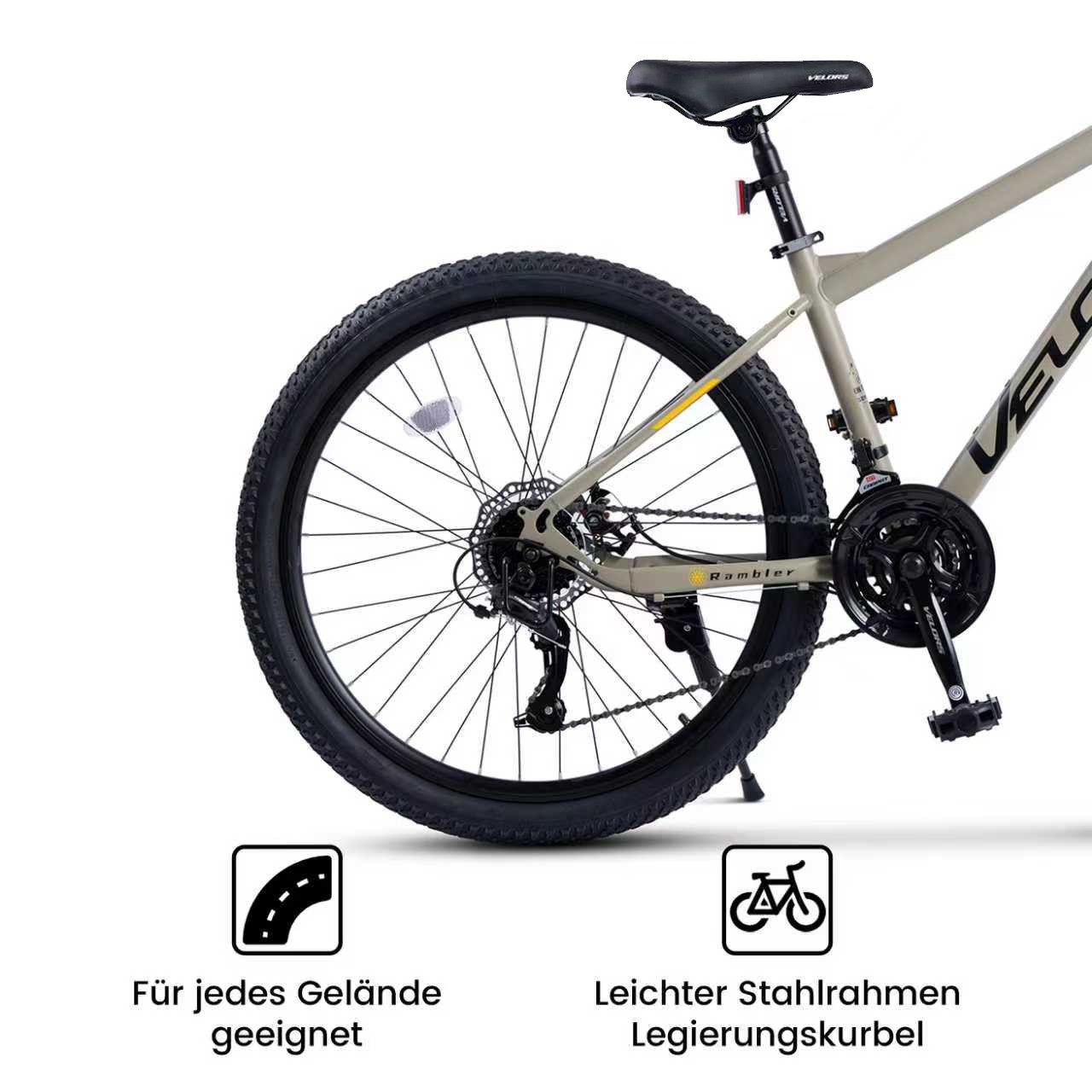 Velors Mountainbike 26 27.5 29 Zoll Fahrrad für Herren Damen, Mädchen und Jungen, 21 Gang, Kettenschaltung, Hochwertiger Rahmen, Jugendfahrrad MTB Hardtail Fahrrad Bike