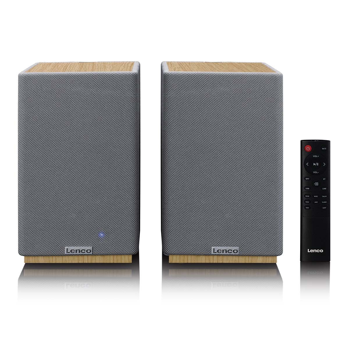 Lenco SPB-241WDGY Lautsprecher 2.0 (Bluetooth®, 80 W, Bluetooth, RCA, Optical. Flexibler Anschluss für jeden Einsatzbereich)