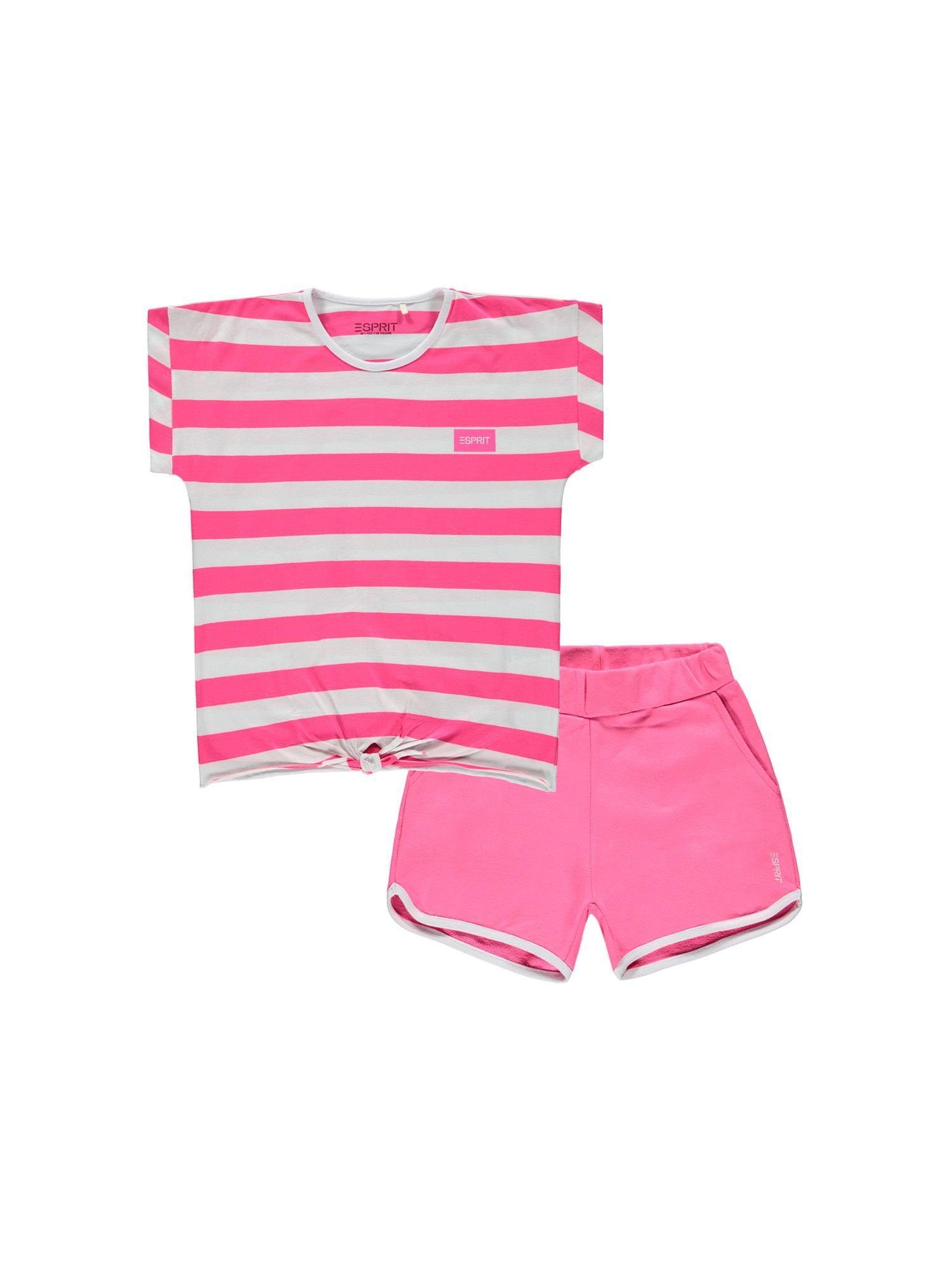 Esprit T-Shirt und Shorts Gemischtes T-Shirt Set: (1-tlg) FUCHSIA PINK