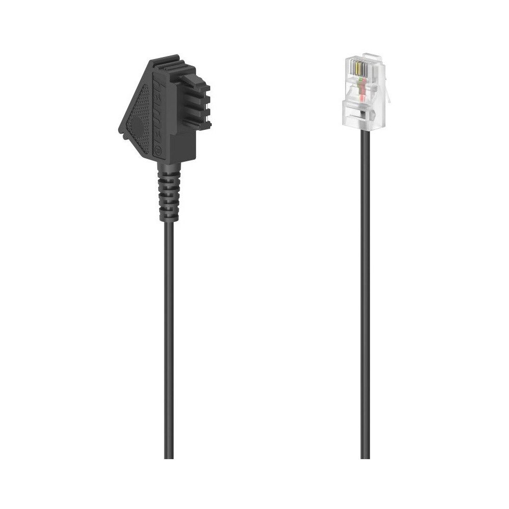 Hama DSL-Box-Kabel 0,5m TAE-F zu 8p2c Stecker schwarz Netzwerk-Adapter
