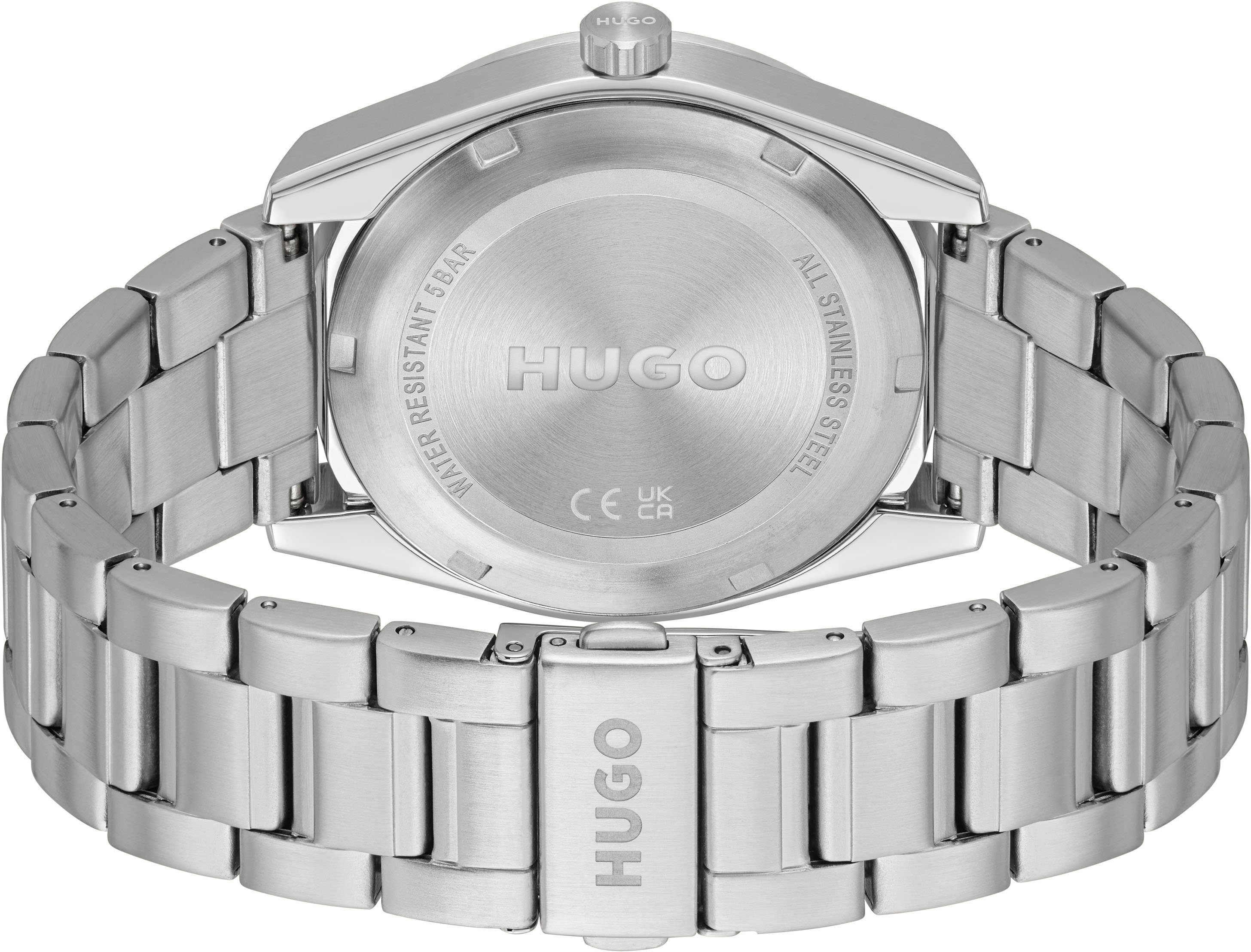 HUGO Quarzuhr #BRIGHT 1530361, Armbanduhr, Herrenuhr, Mineralglas, Edelstahlarmband
