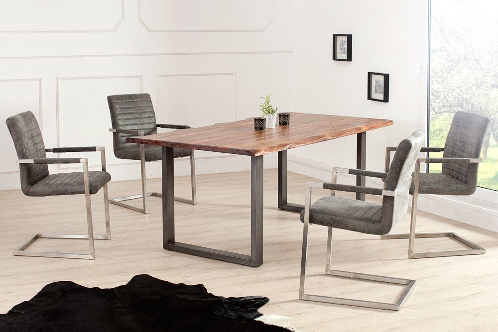 riess-ambiente Freischwinger LOFT vintage grau / silber (Einzelartikel, 1 S günstig online kaufen