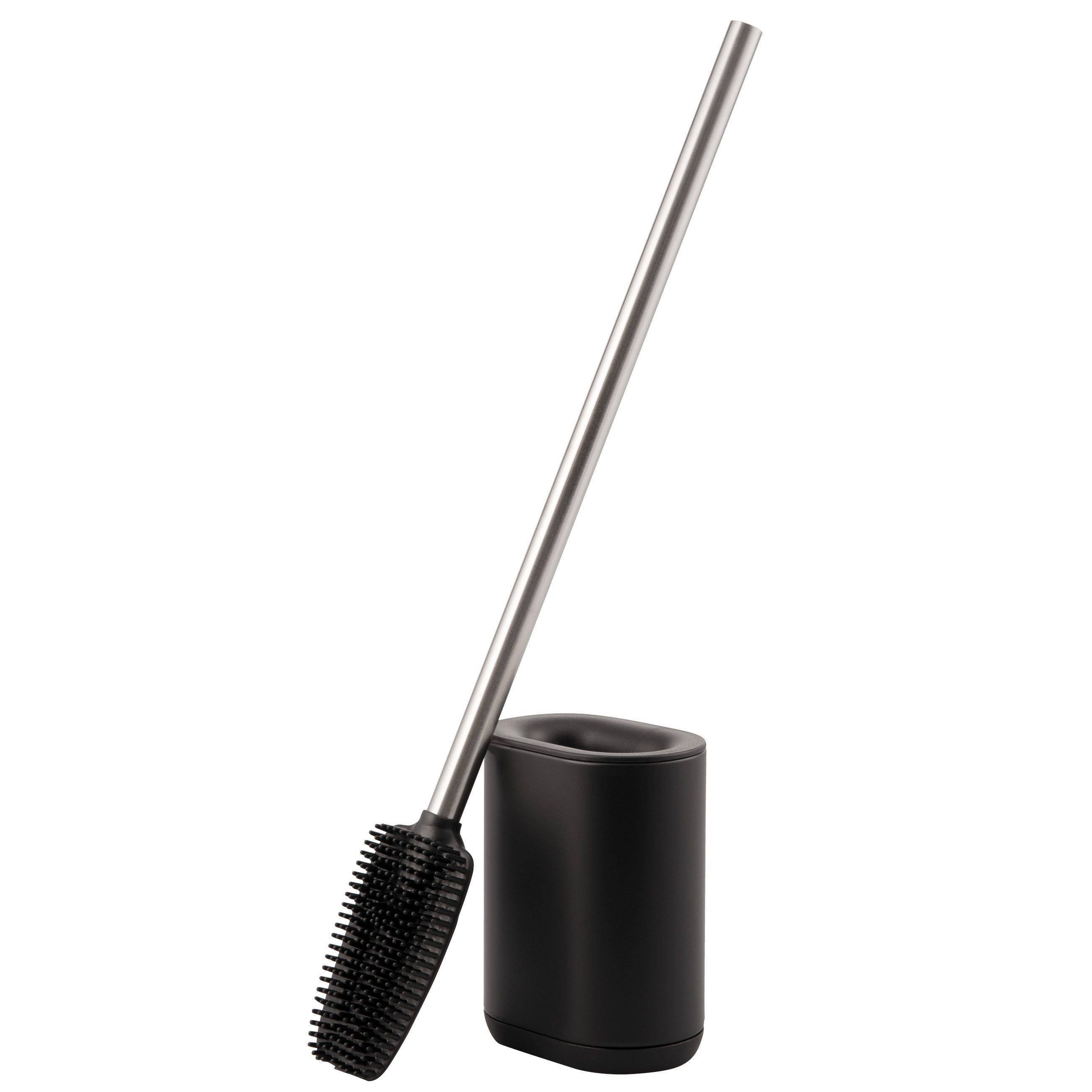 bremermann WC-Reinigungsbürste WC-Garnitur, schwarz, mit flexibler 3in1 Bürste aus TPR, (1-tlg)