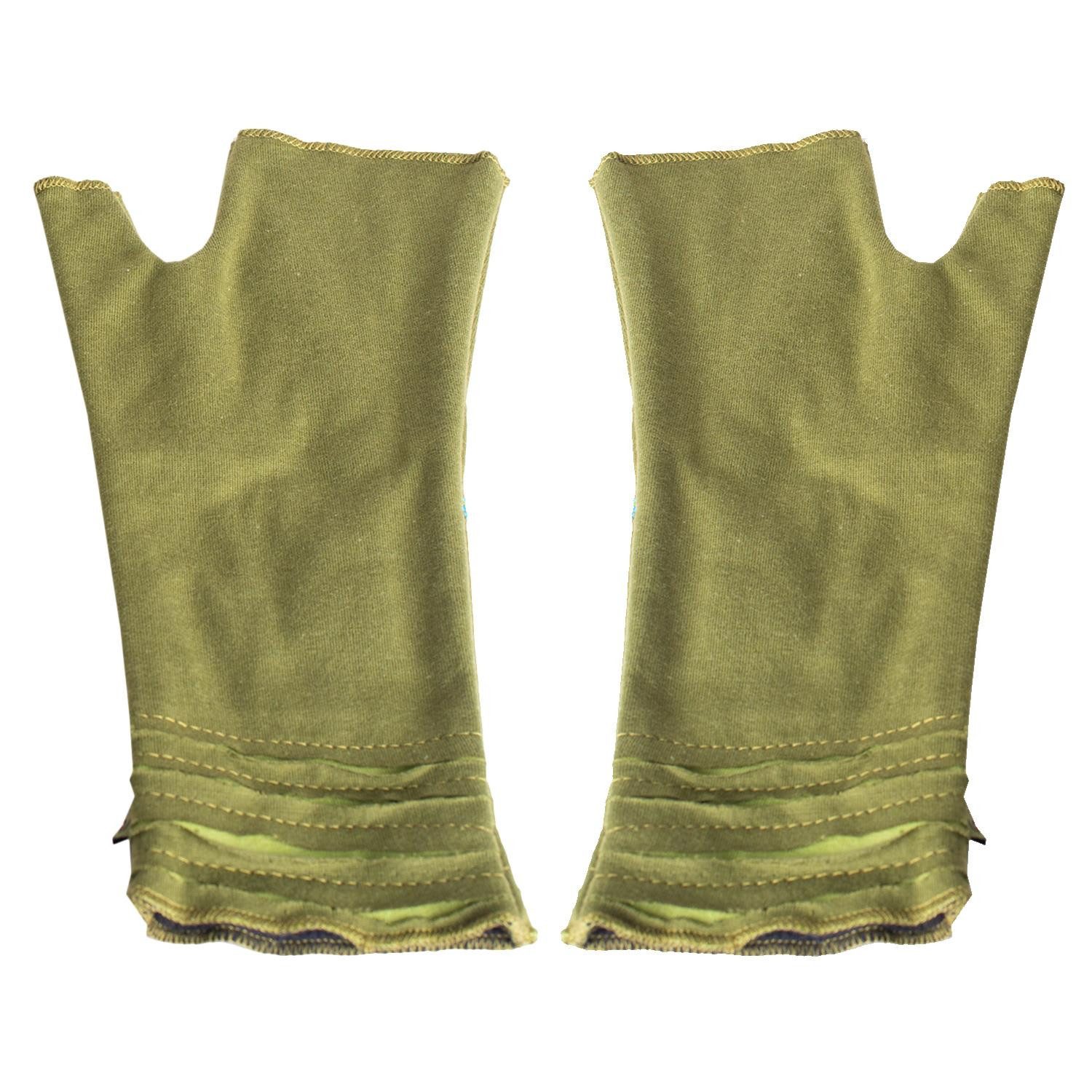 Vishes Armstulpen Bestickte Damen Handschuhe Stulpen mit Daumen Fleece Gefüttert Alternative Bekleidung, Hippie, Goa Style
