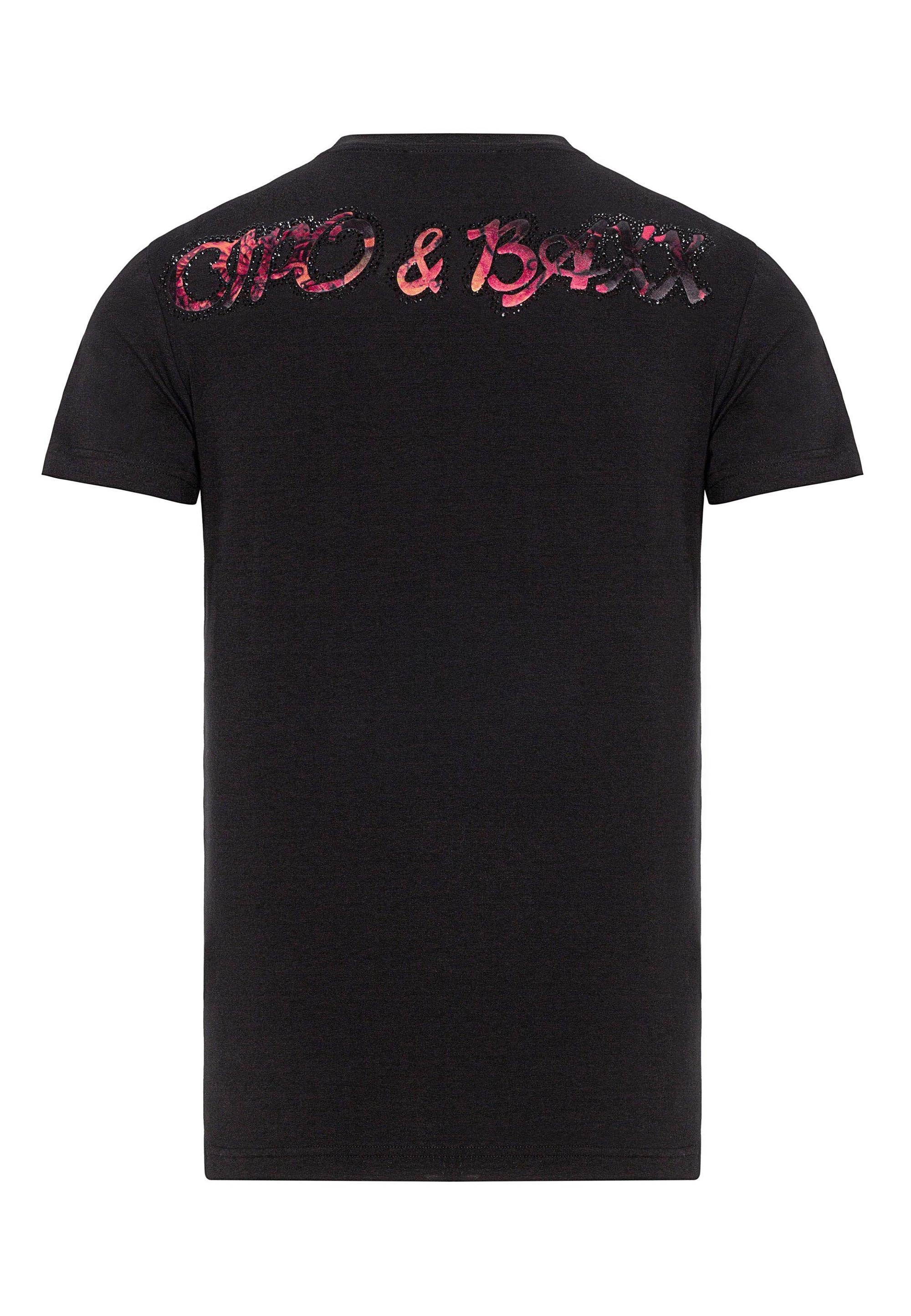 Cipo & Baxx großem mit Frontprint T-Shirt