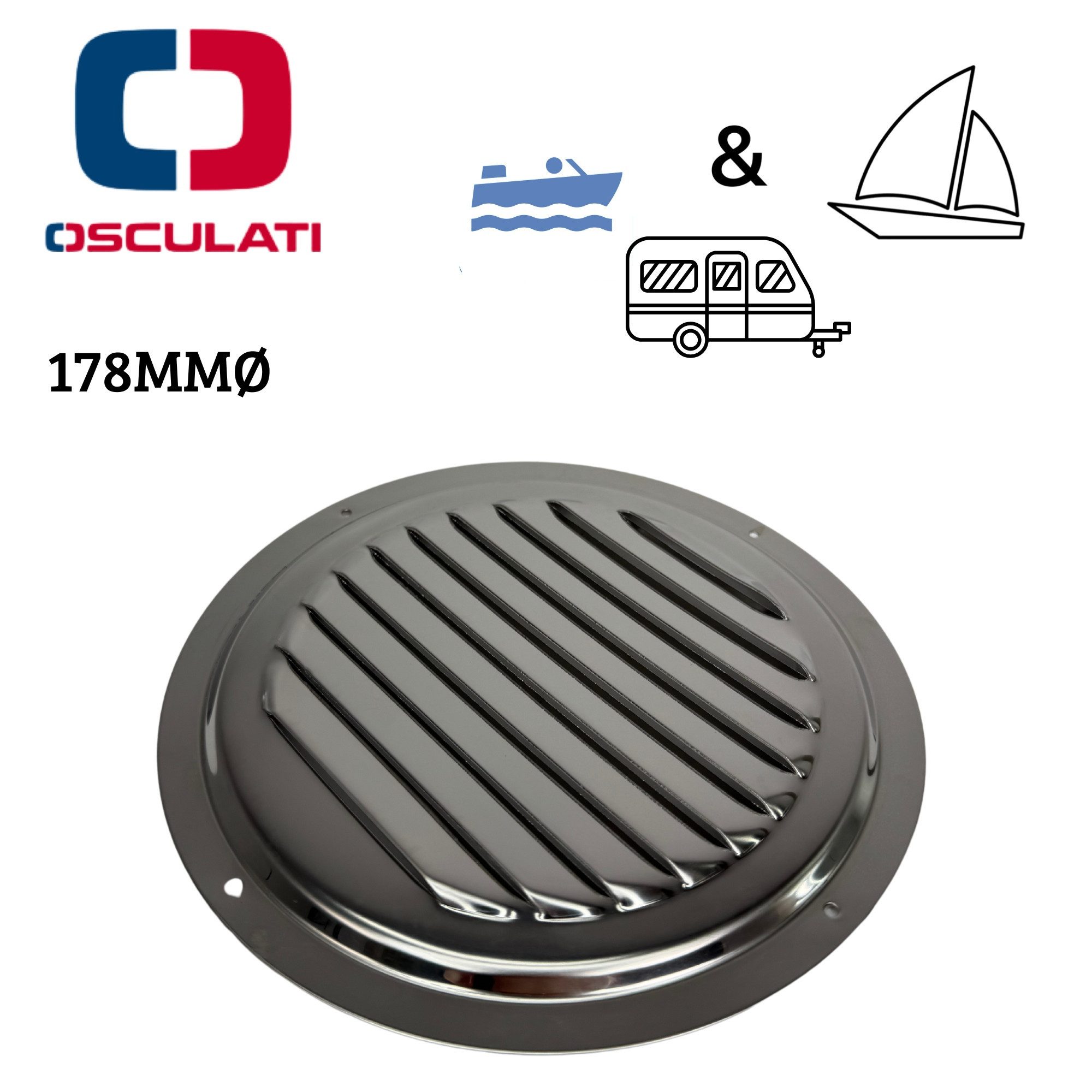 Osculati Motorboot Osculati Lüftungsgitter Rund Ø178mm Marine Boot Schiff Caravan