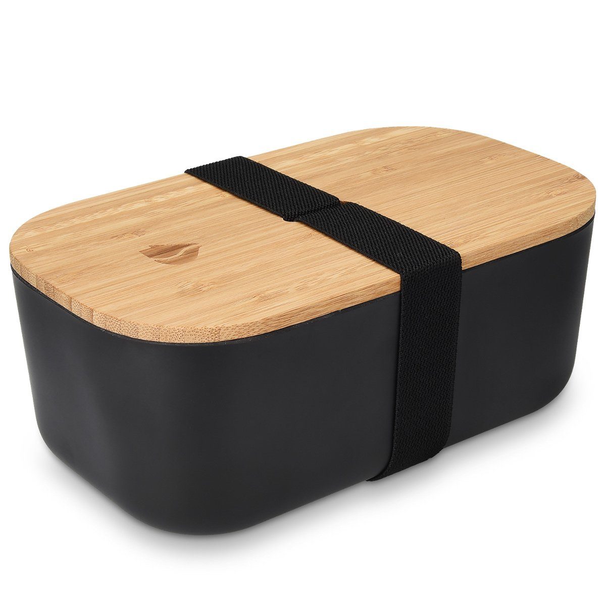 Navaris Lunchbox, Silikon, (1-tlg), Bento Box mit Bambus Deckel - Brotdose  1 Fach 1100ml luftdicht - Brotbox für Kinder und Erwachsene - Gummiband  Verschluss online kaufen | OTTO