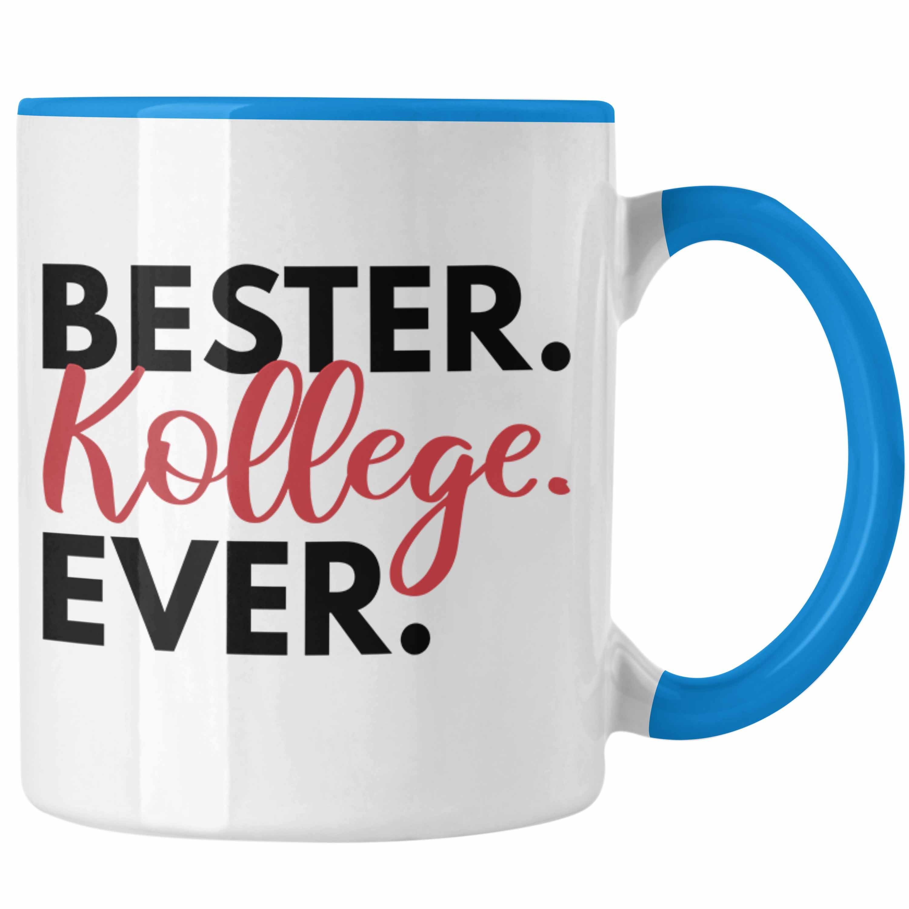 Kollegen Blau Bester Geschenk Kaffeetasse - Trendation Büro Tasse Kollege Tasse Abschiedsgeschenk Lieblingskollege Trendation