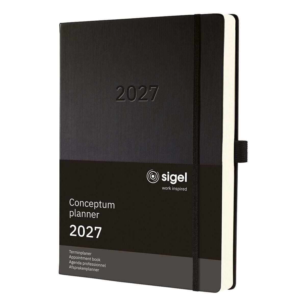Sigel Terminplaner Conceptum 2027 hardcover, 1 Tag = 1 Seite, inkl. Stickerbogen & Tafelplaner