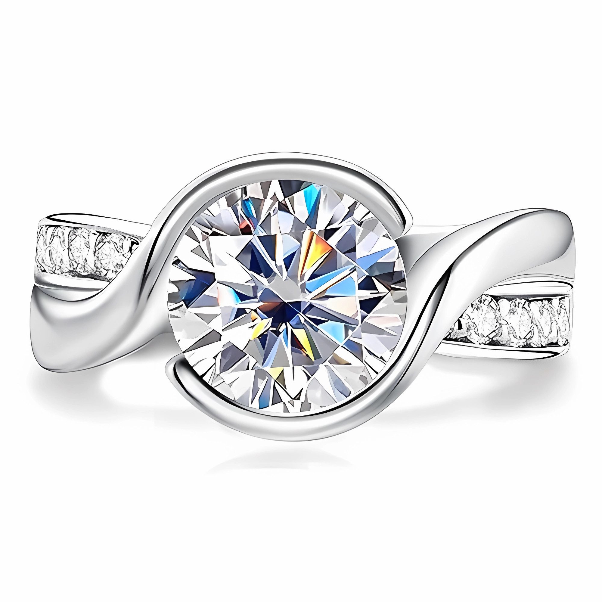 Diamantring Diamant Ring, labordiamant 3.3 Karat,Diamantring,Goldener Ring Damen
