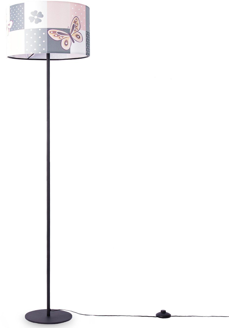 Paco Home Stehlampe Cosmo 220, E27 Schmetterling Babyzimmer Kinderzimmer Leuchtmittel, ohne Kinderlampe Lampe Blumen