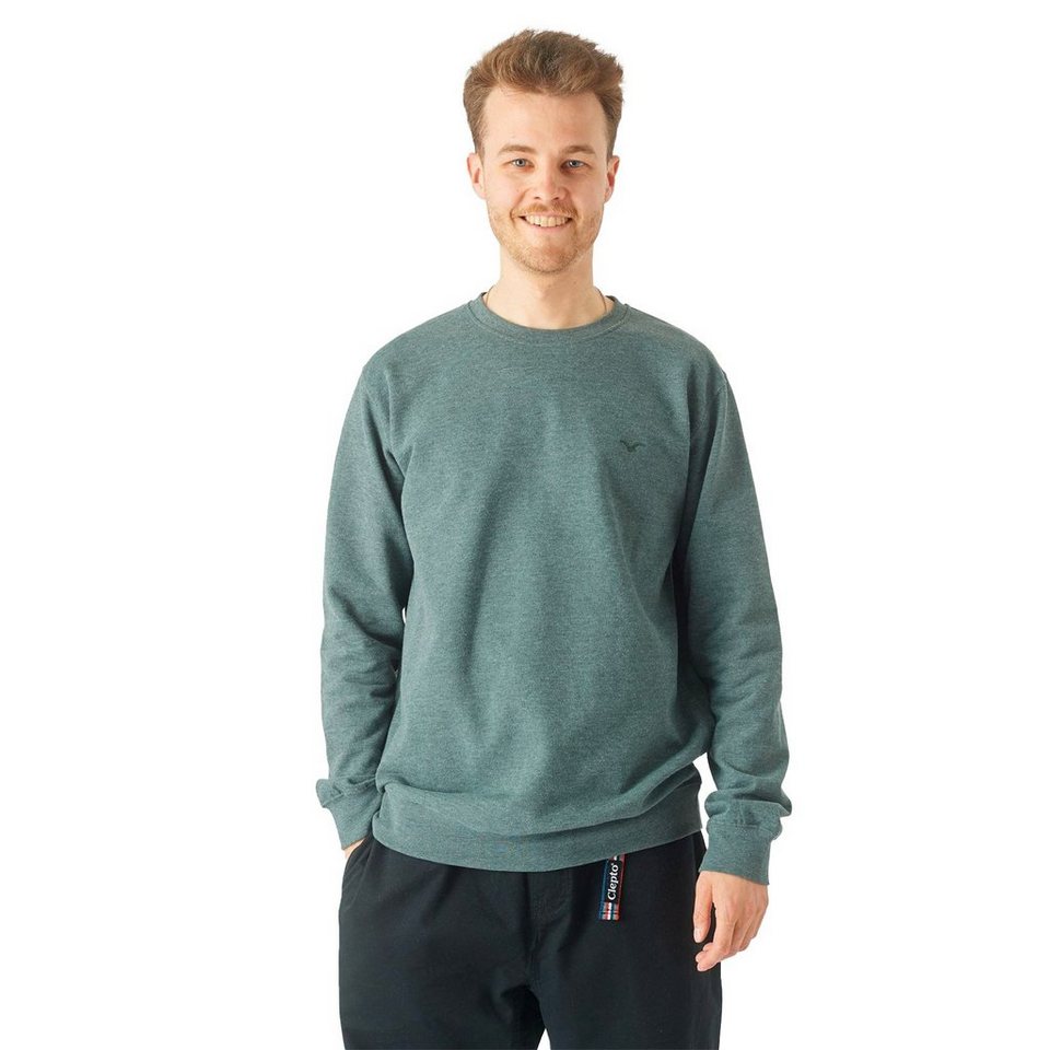 Cleptomanicx Sweater Crewneck Ligull - heather scarab green