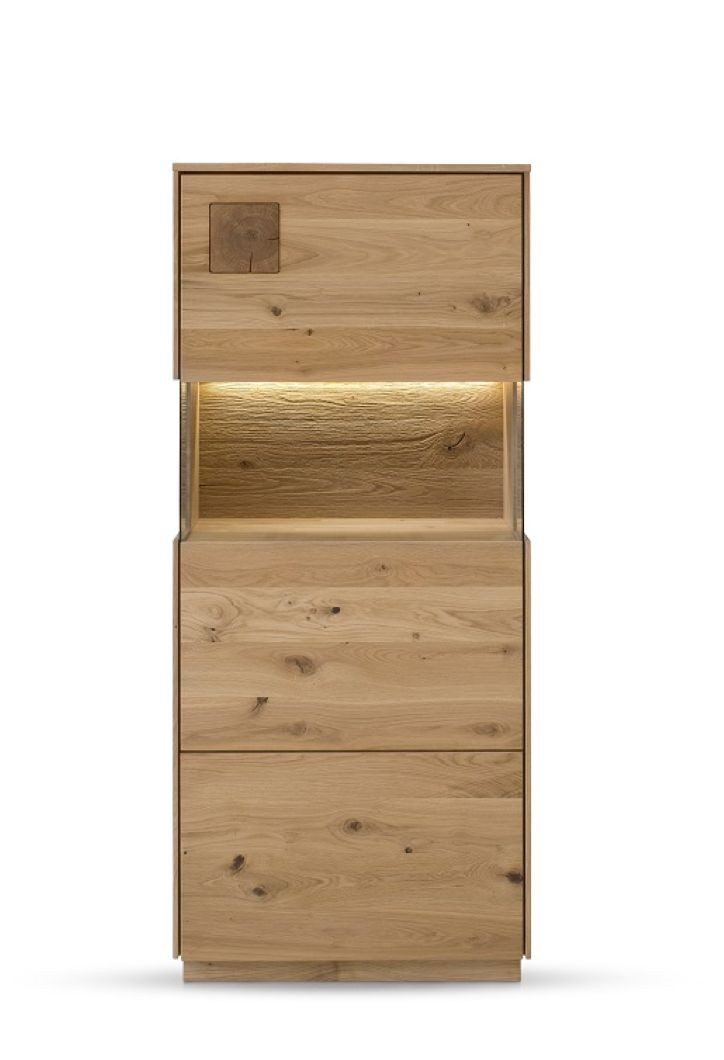 Main Мебель Highboard Highboard m.Glastüre 63x145cm 'Monza' Wildeiche geölt