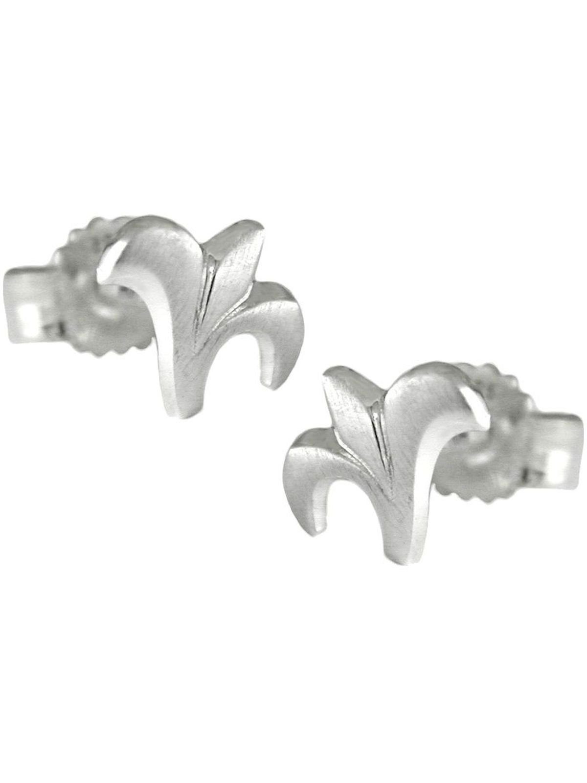 7x6mm Ohrstecker 925 (1-tlg) Silber kleine Paar mattiert Ohrring Gallay Blüte