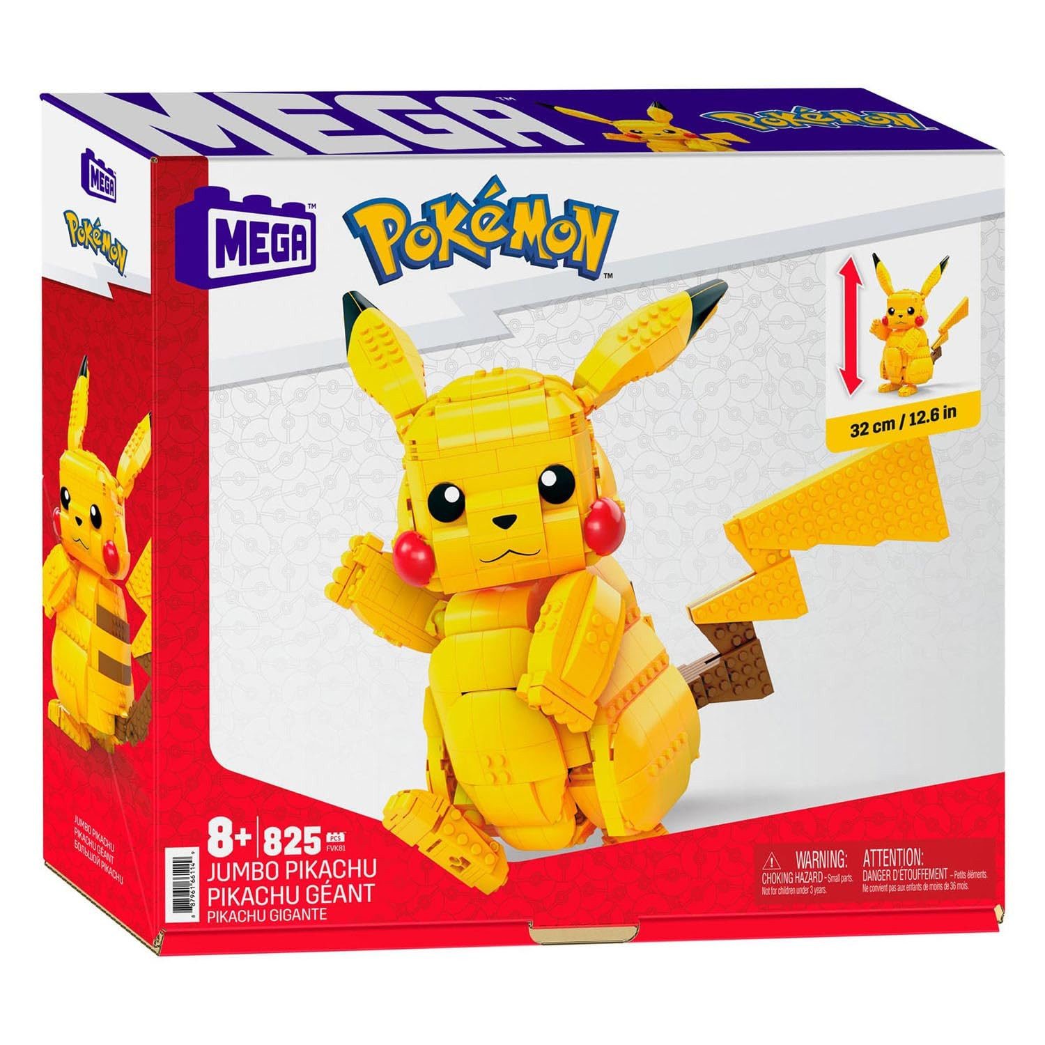 MEGA Mega Construx Jumbo Pikachu Konstruktions-Spielset, (806 St), Bau- und Konstruktionsset aus Pokémon