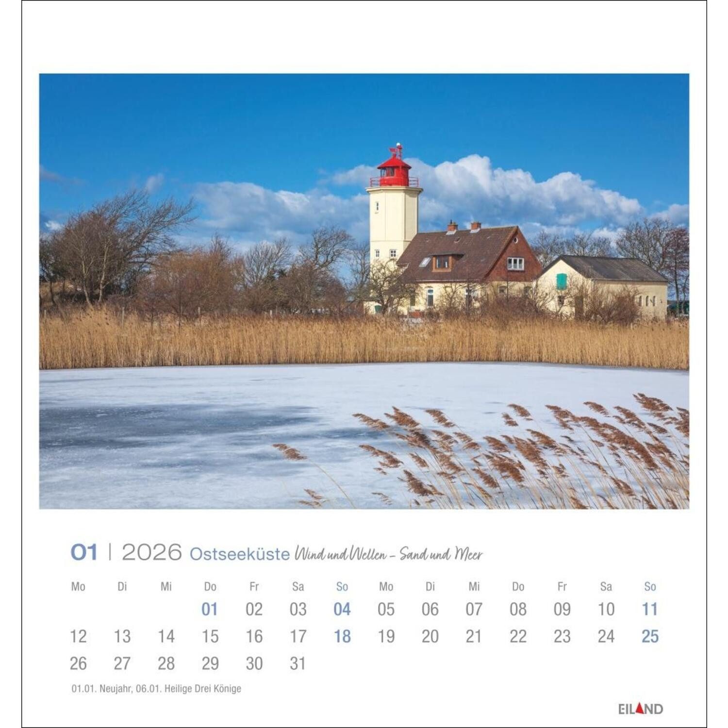 Wandkalender Ostseeküste Postkartenkalender 2026 - Wind und Wellen - Sand und Meer