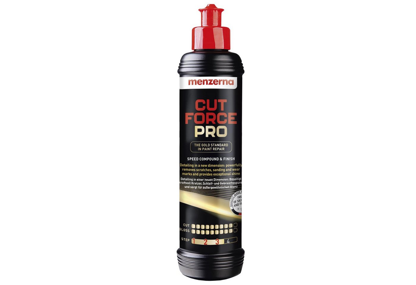 menzerna Cut Force Pro Auto Politur 250ml 3in1 All in One Autopolitur Autopolitur, Profi One Step Polierpaste - Schleifpaste für alle Lackarten