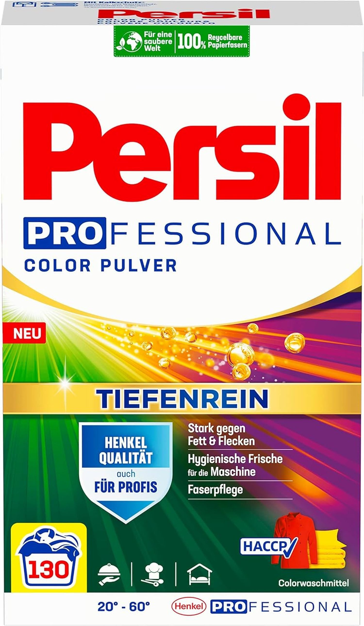 Persil Professional Vollwaschmittel Pulver Color 7,80 kg - 130 WL Vollwaschmittel (effektiv von 20 °C bis 60 °C)