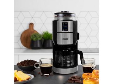 PRINCESS Filterkaffeemaschine, für 6 Tassen mit Mahlwerk für Bohnen & abnehmbarem Wassertank