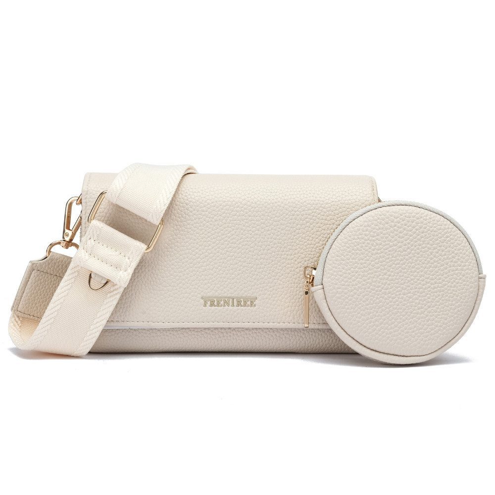 Frentree Umhängetasche Damen 3 in 1 klein Handytasche Geldbörse Crossbody Bag (mit 5 fächern, 4 Karten und rundes Münzfach), Verstellbar Abnehmbar Schultergurt